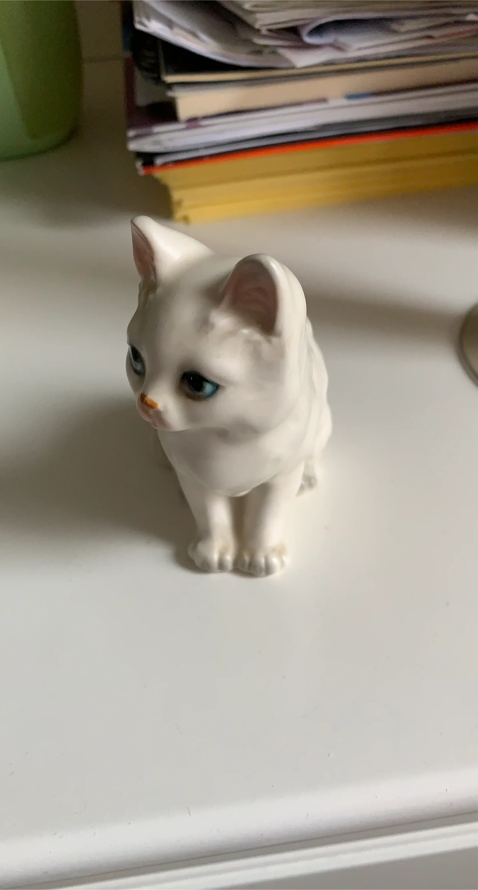 White Ceramic Cat Figurine