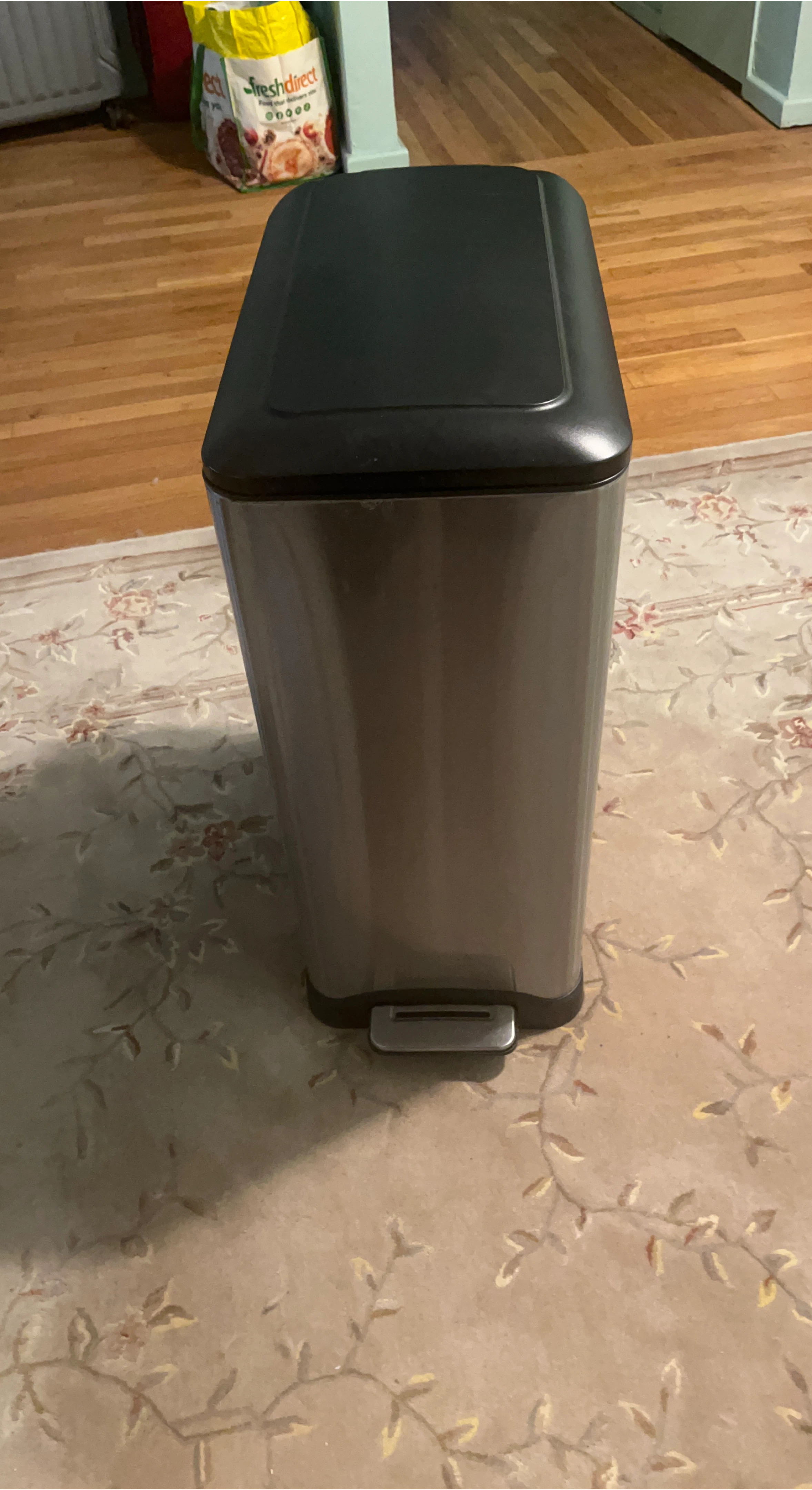 Silver Step-On Trash & recycle Can