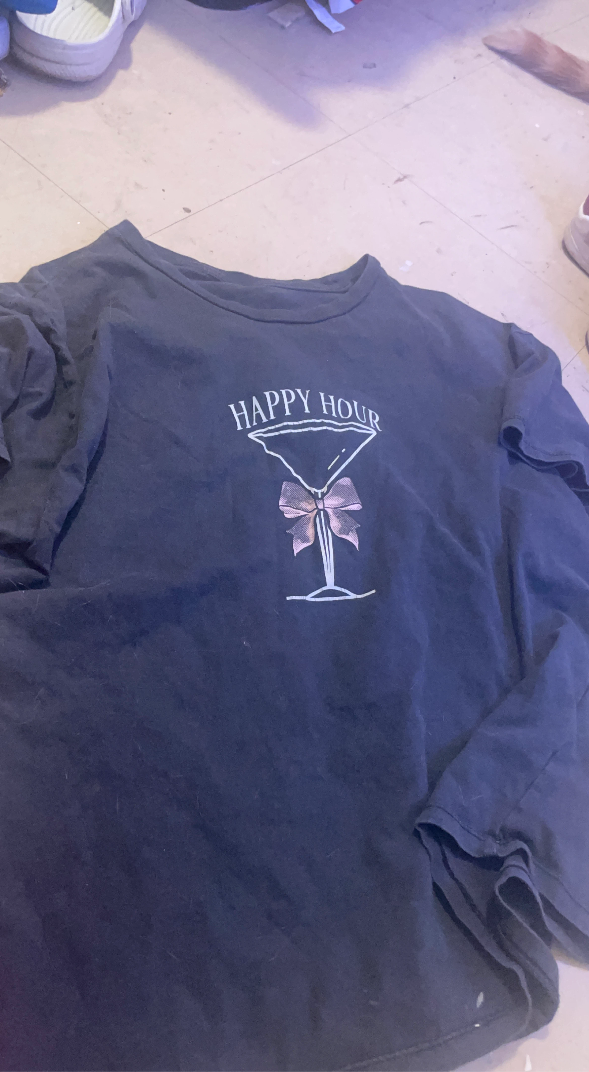 Happy Hour Graphic Long Sleeve Top
