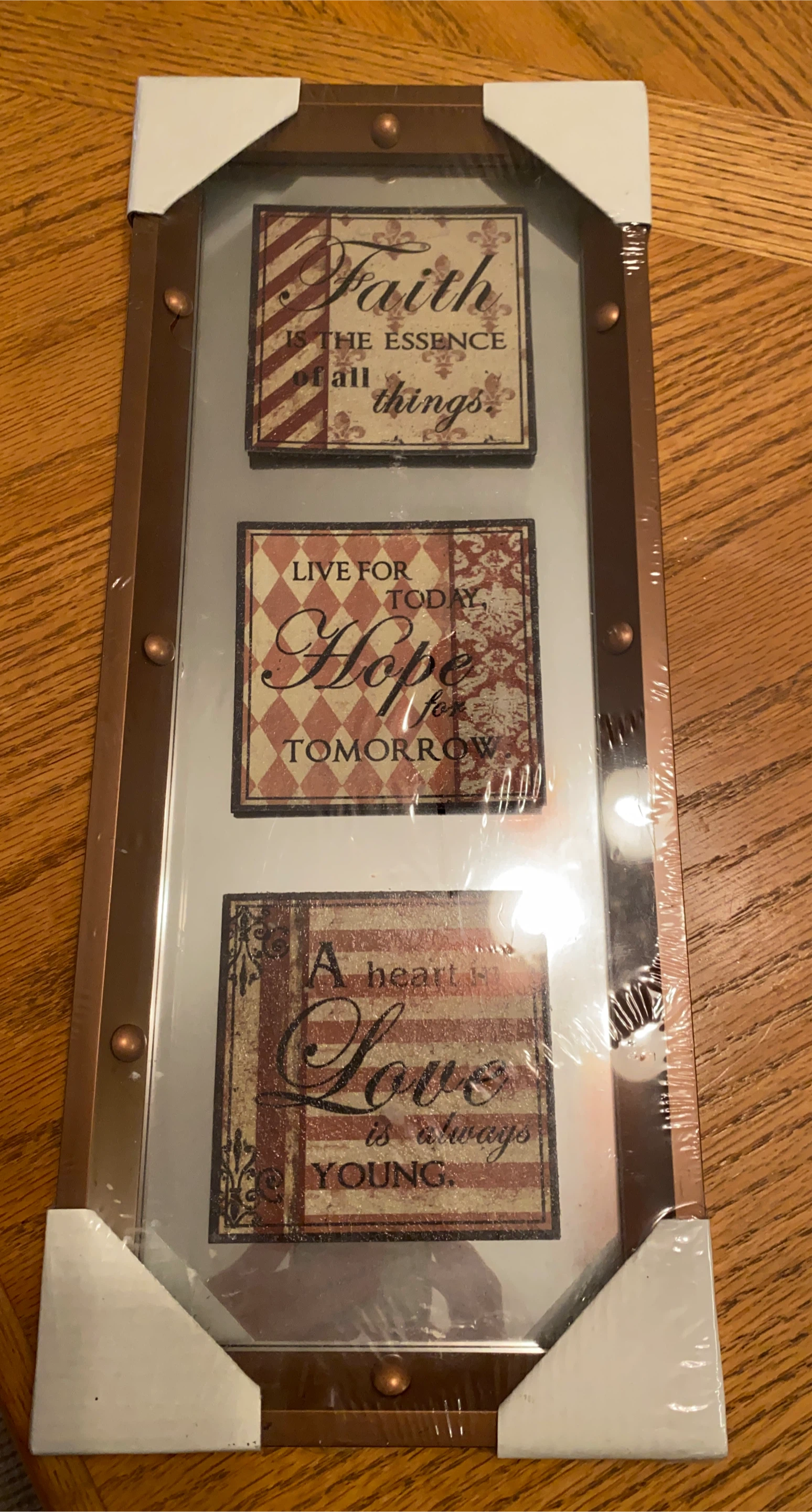Faith, Hope, Love Wall Decor - New in Package