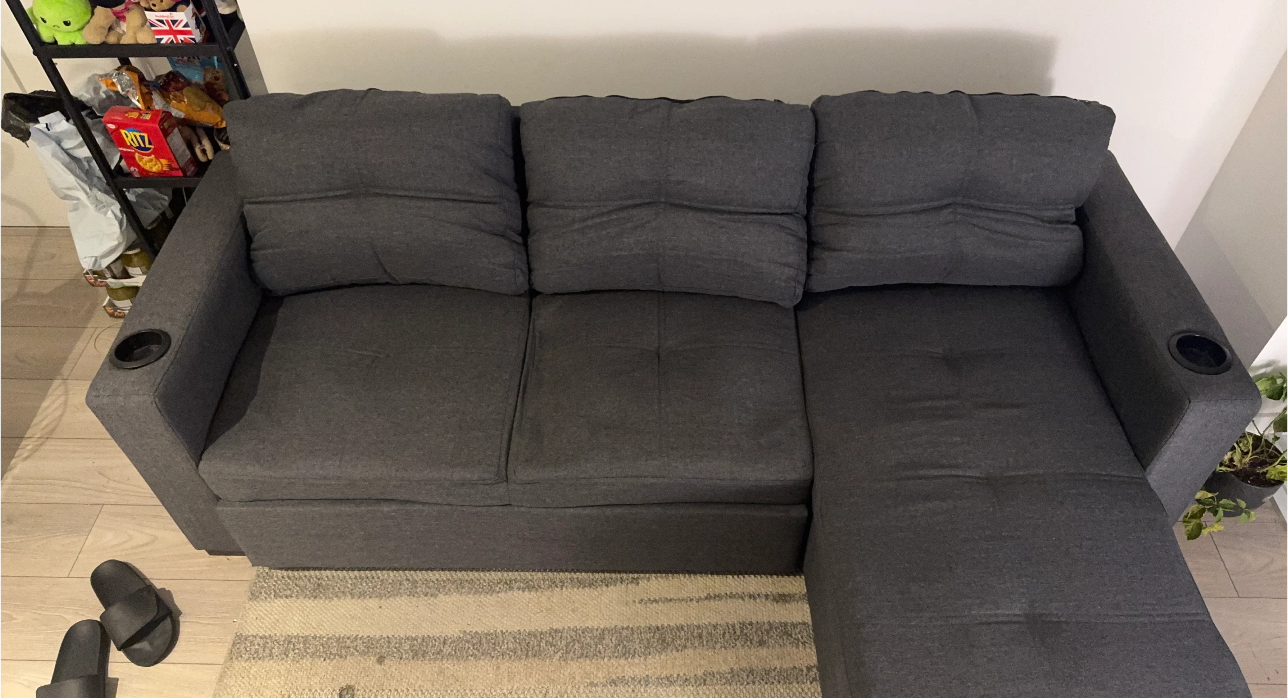 Grey Sectional Sofa with Storage