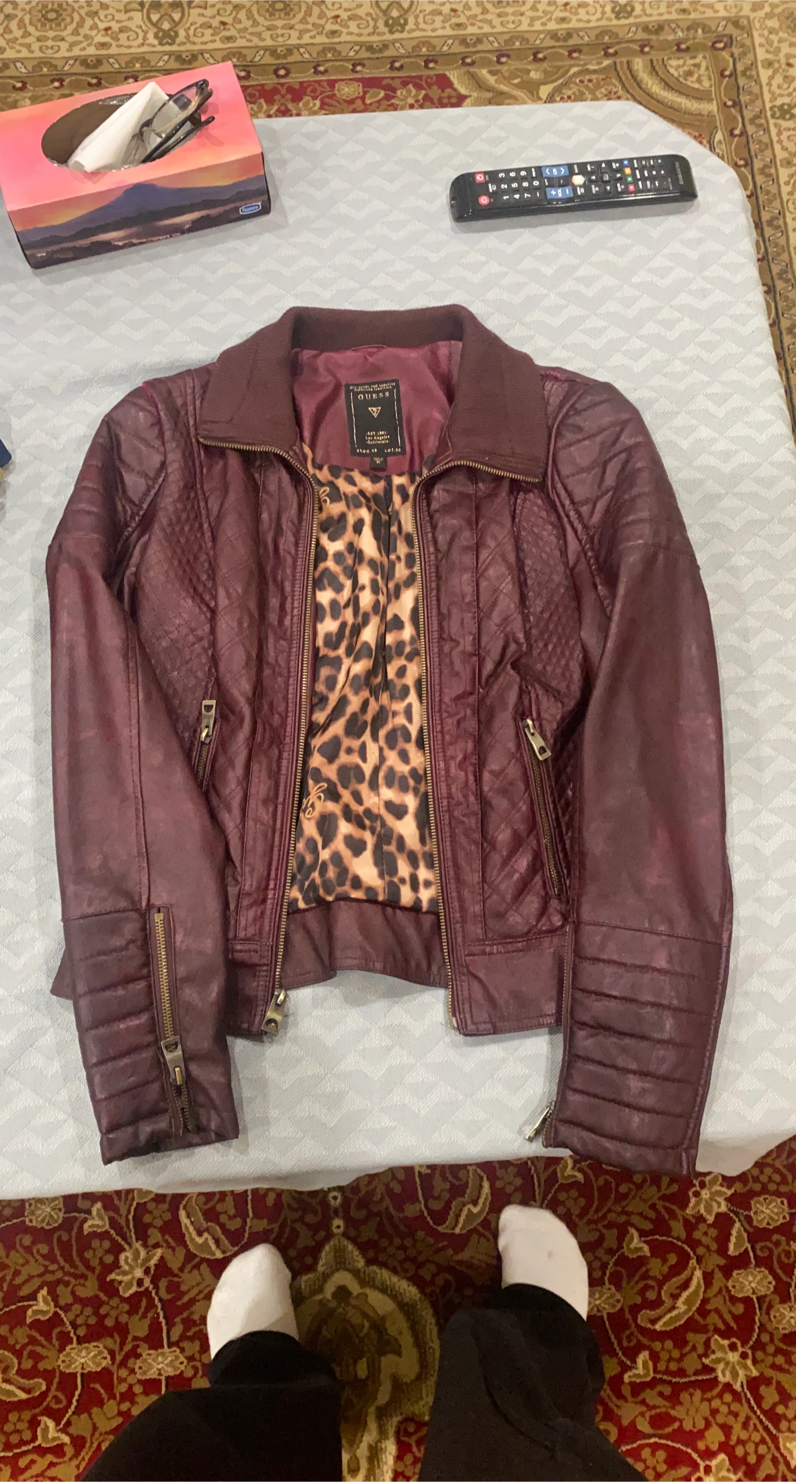 Guess Quilted Faux Leather Jacket