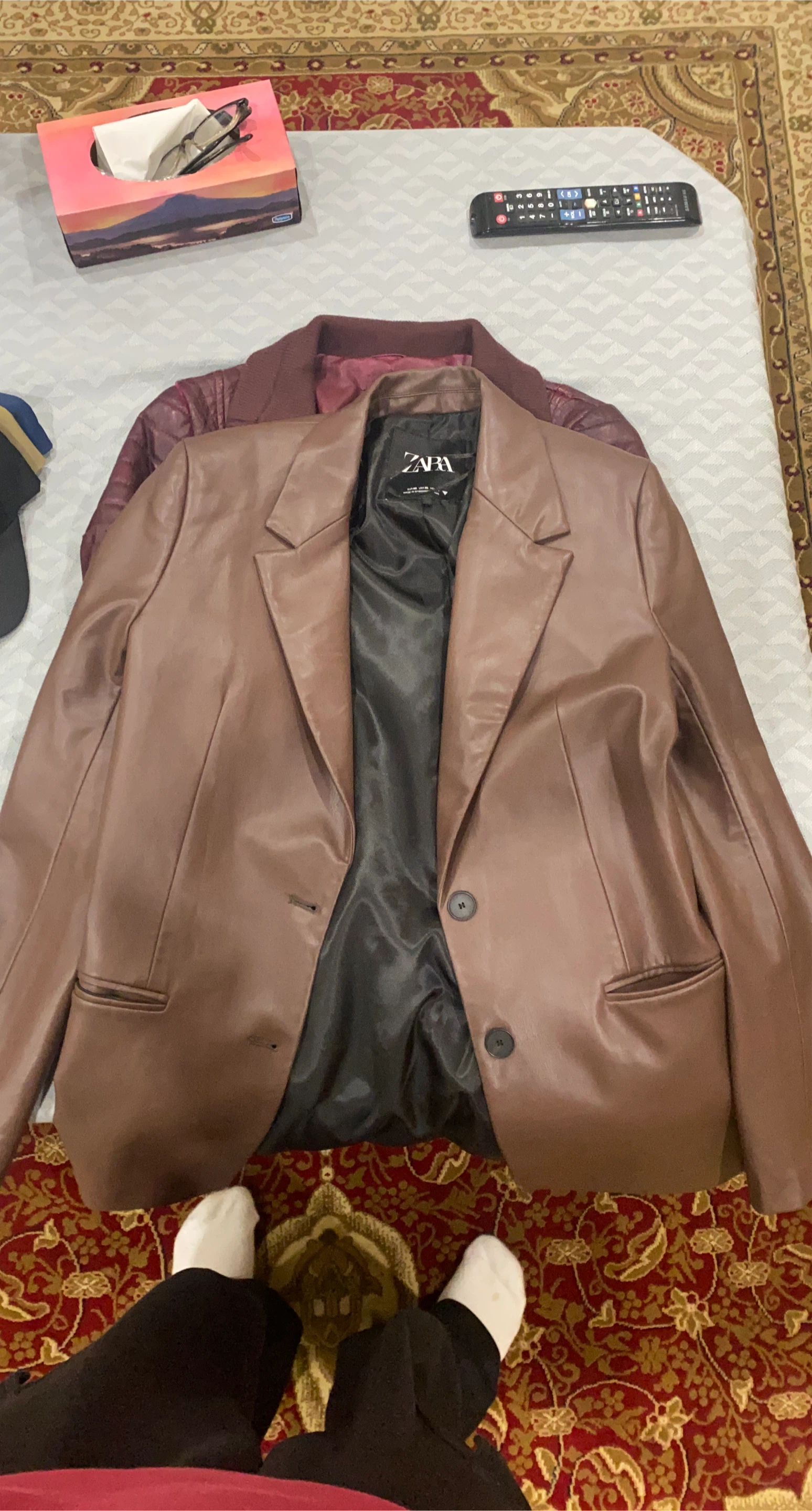 Zara Faux Leather Blazer