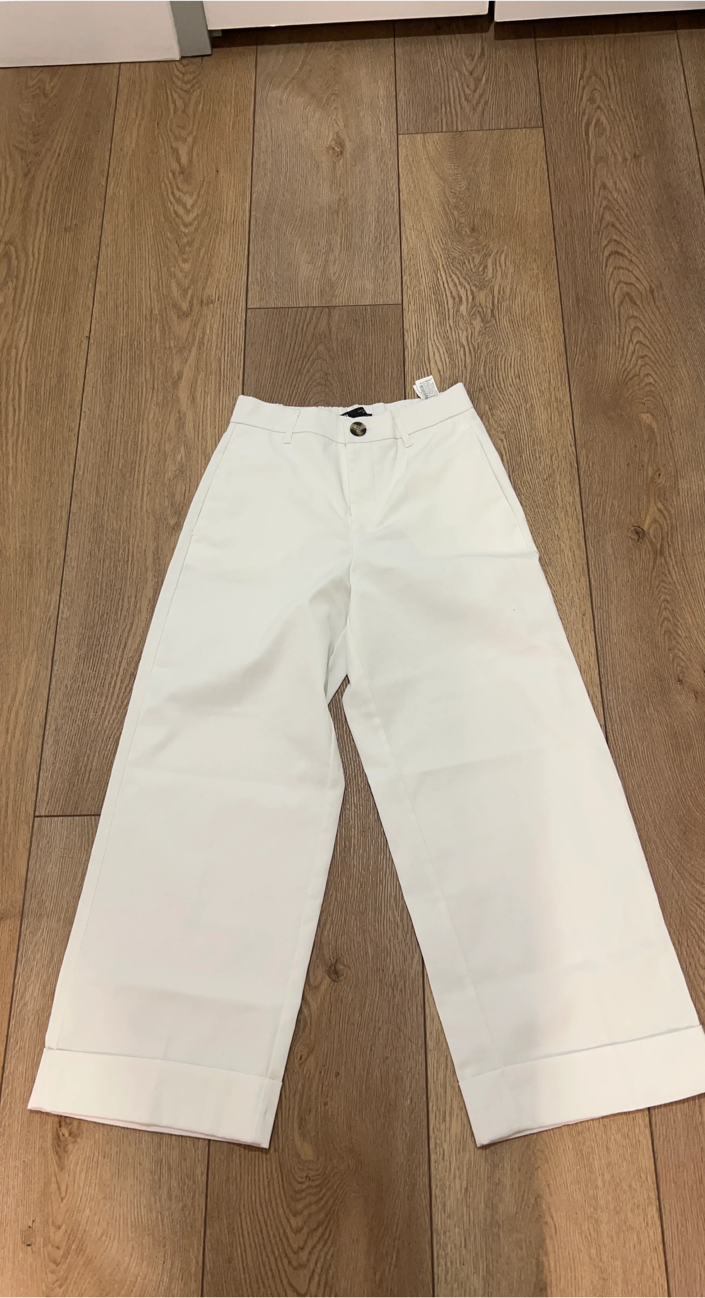 Banana Republic White Wide Leg Cropped Pants