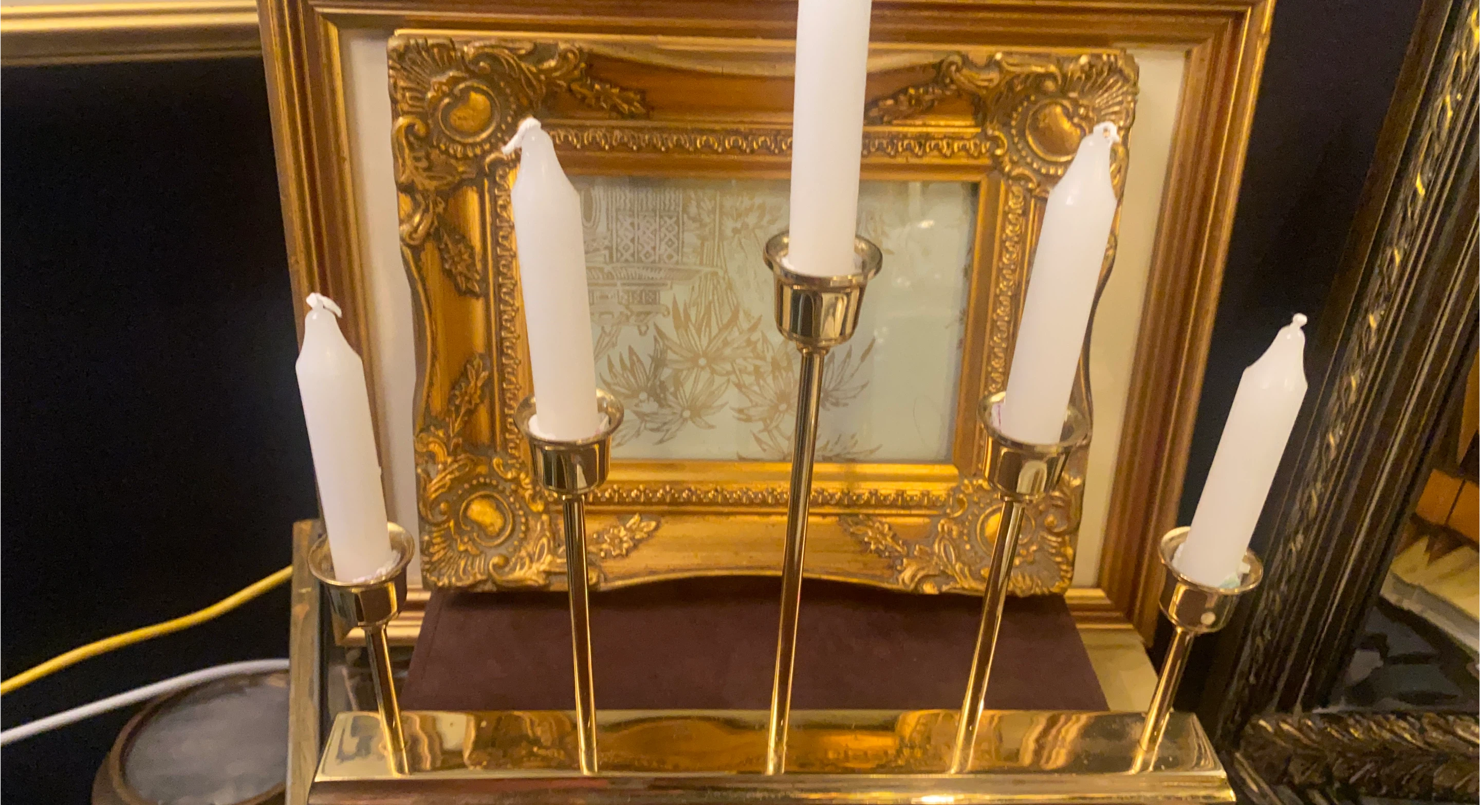 Gold-tone Metal Candle Holder