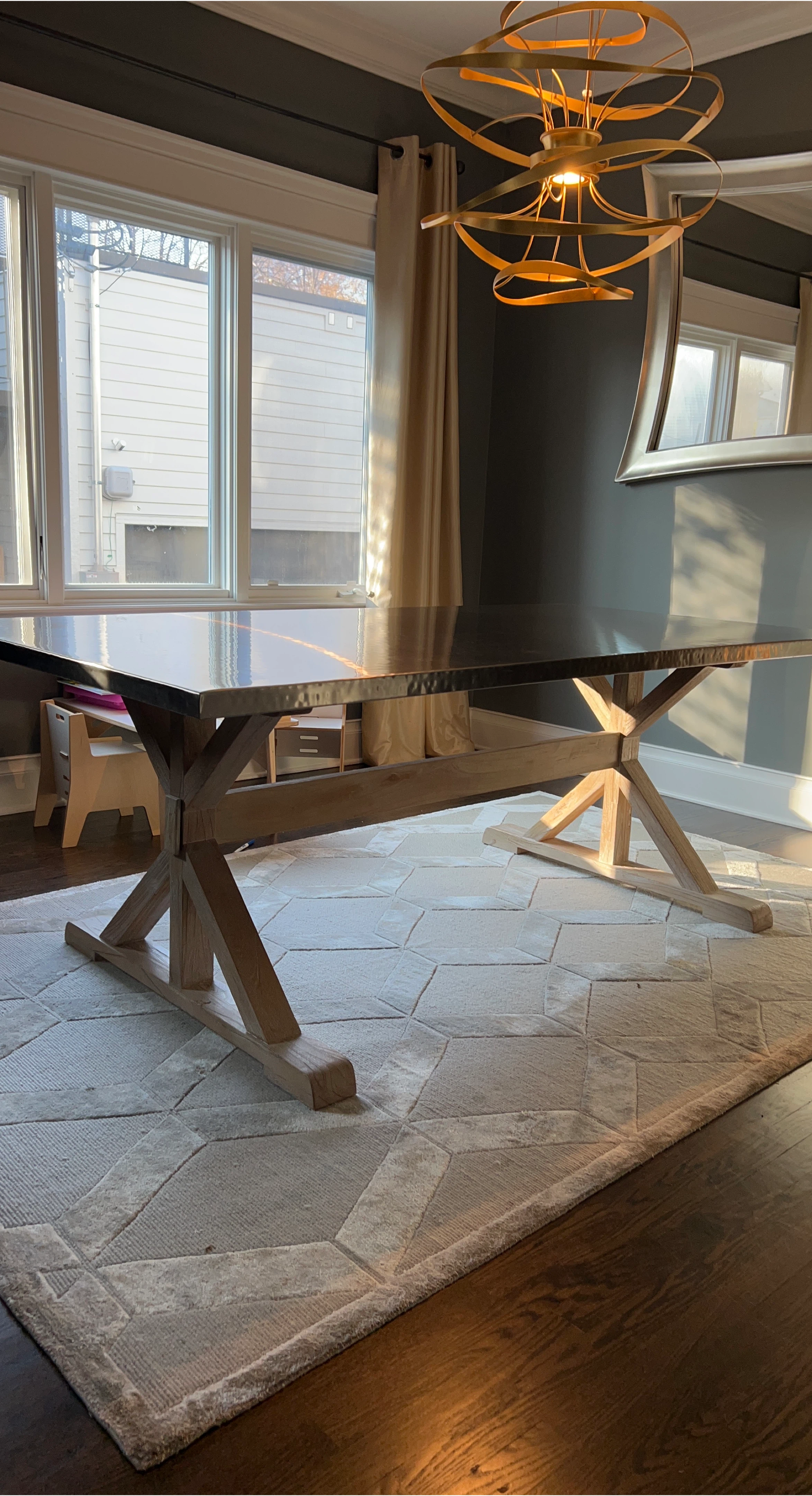 Hammered Metal Dining Table image indicator(2)