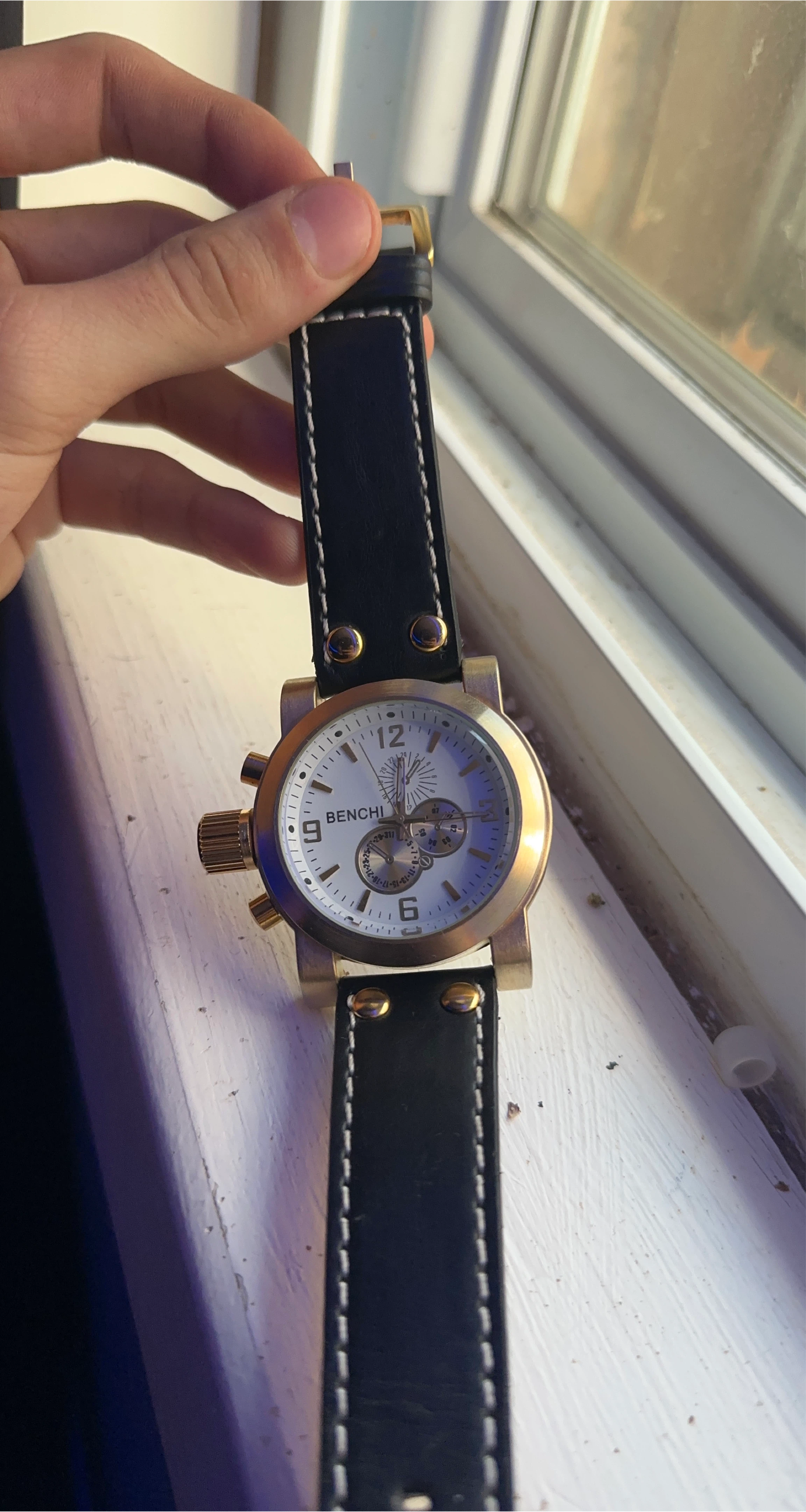 Benchli Watch with Leather Band