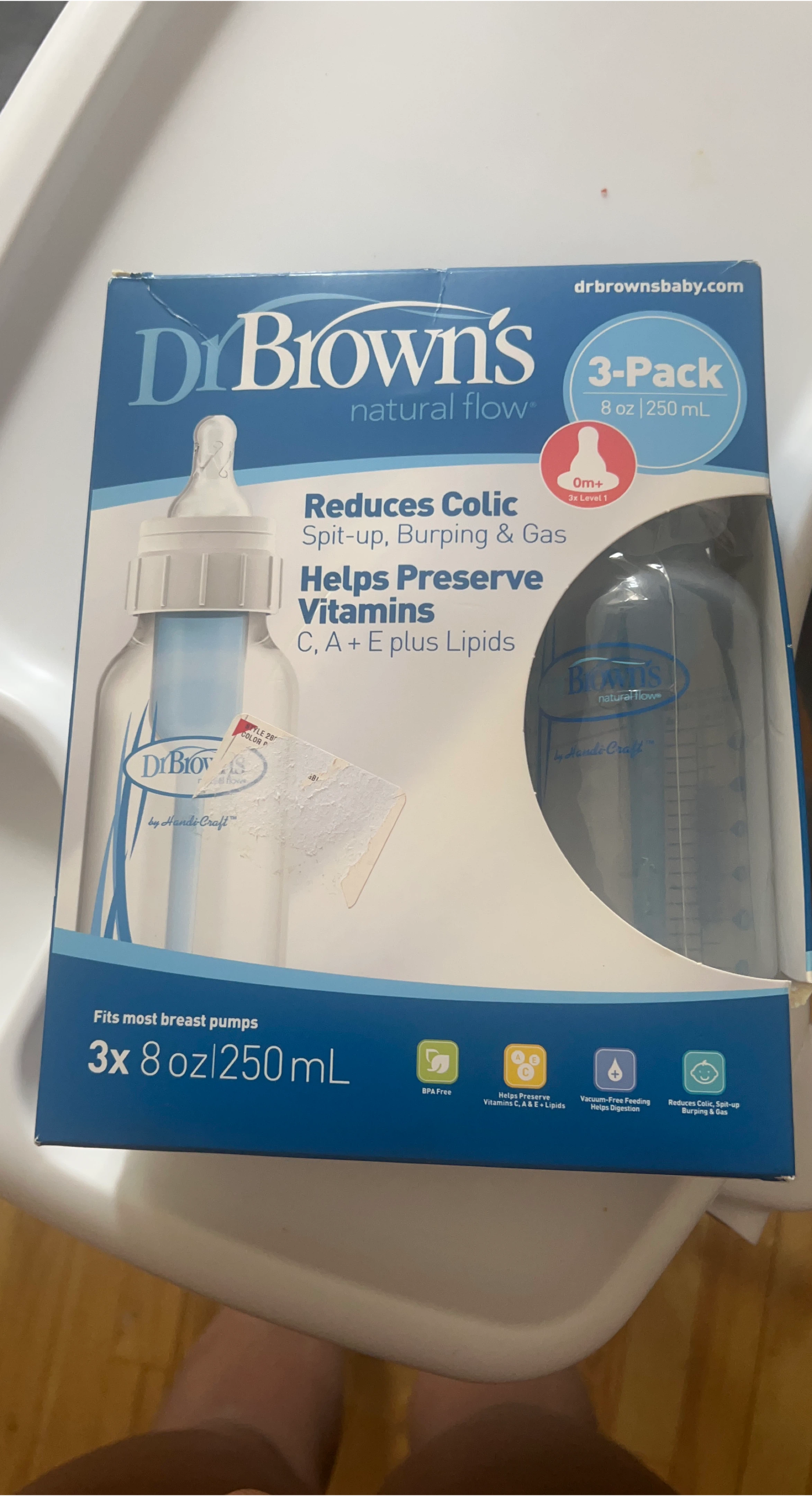 Dr. Brown's Natural Flow 8oz Baby Bottles - 3 Pack