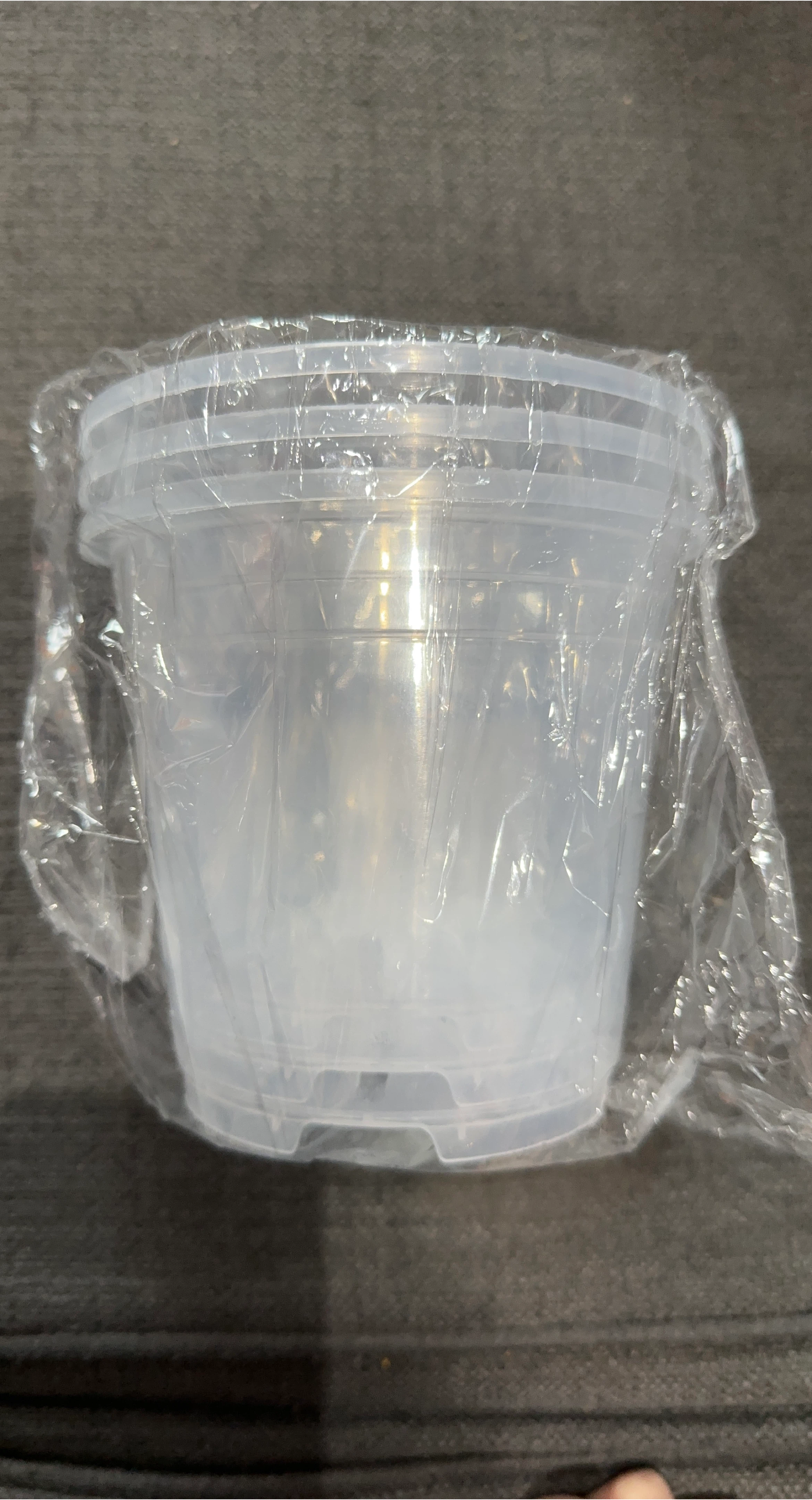3 clear Plastic Plant Pots - Brand New