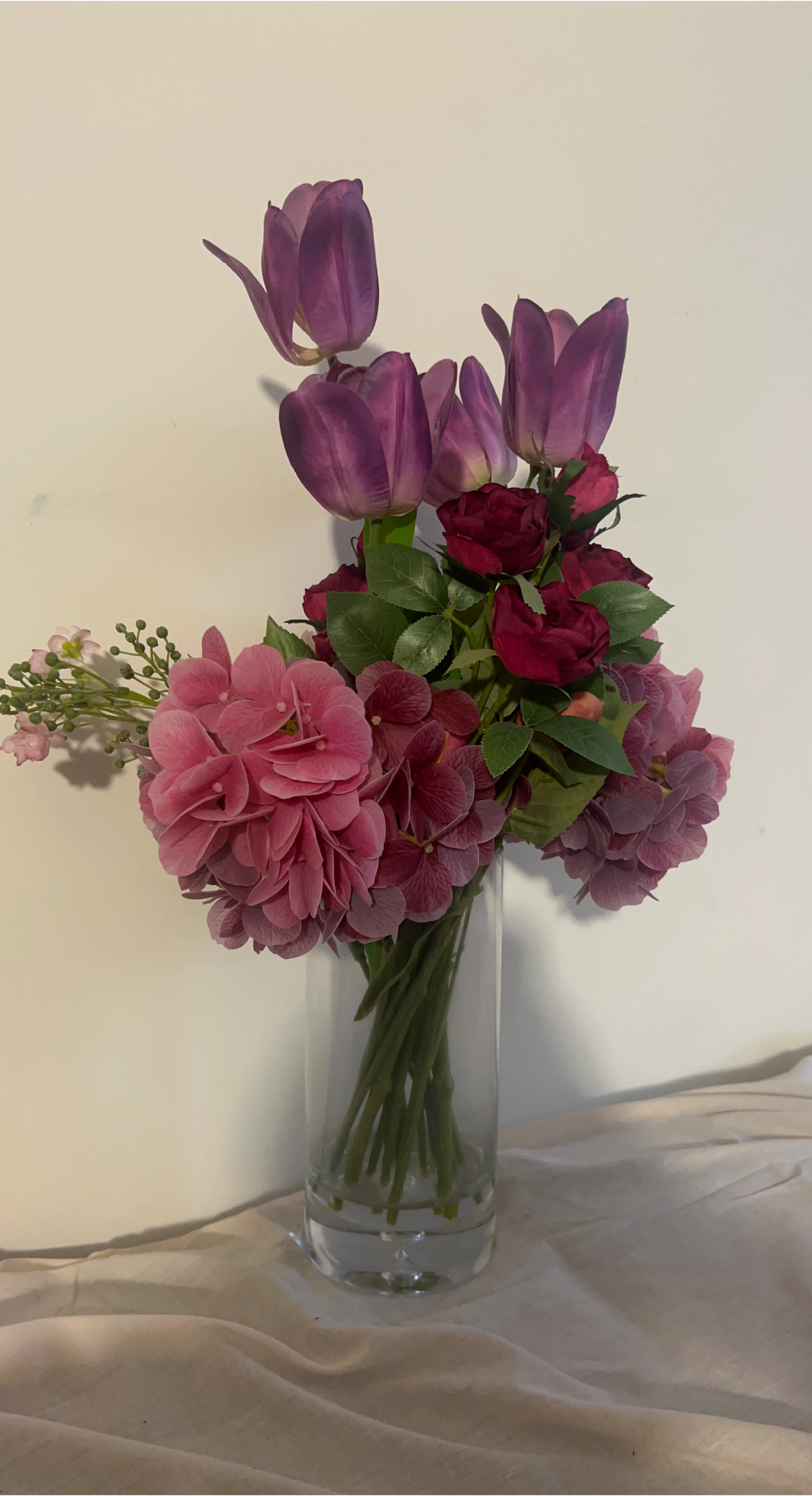 Floral Arrangement in Glass Vase