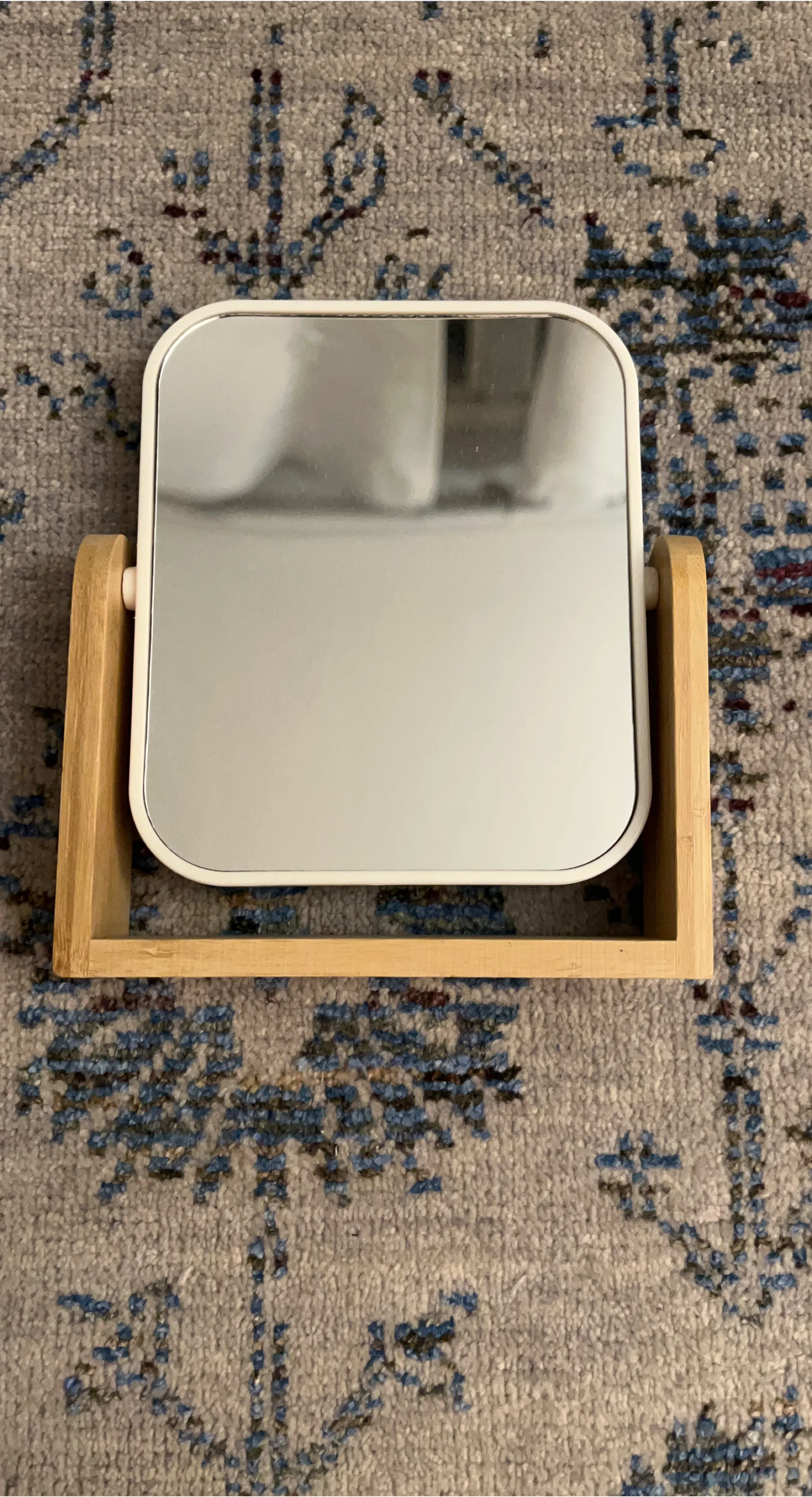 Small Vanity Mirror with Wood Stand