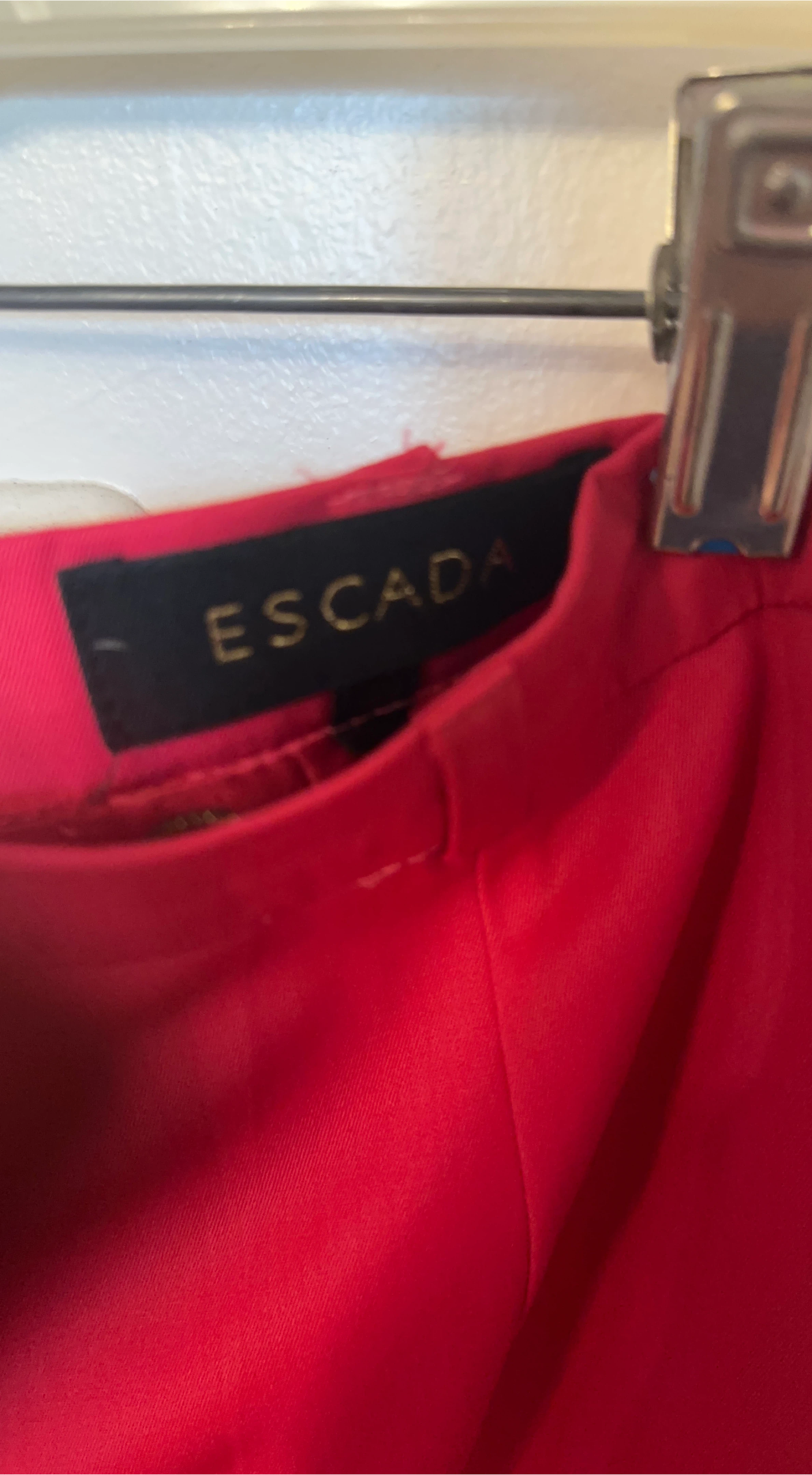Escada Red Wool Skirt Size 42