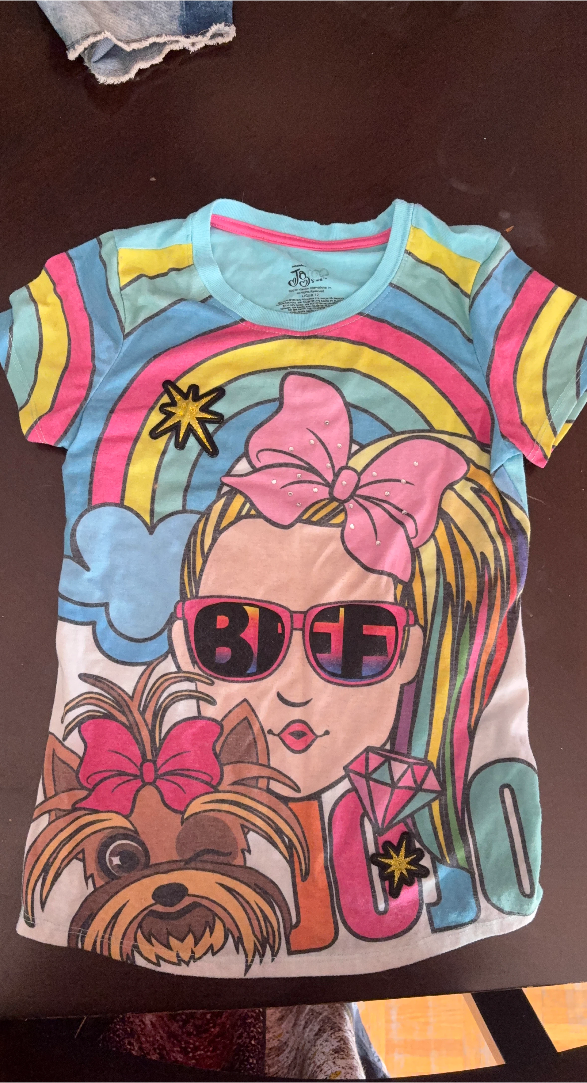 JoJo Siwa Rainbow T-Shirt, Size L/G(10-12)