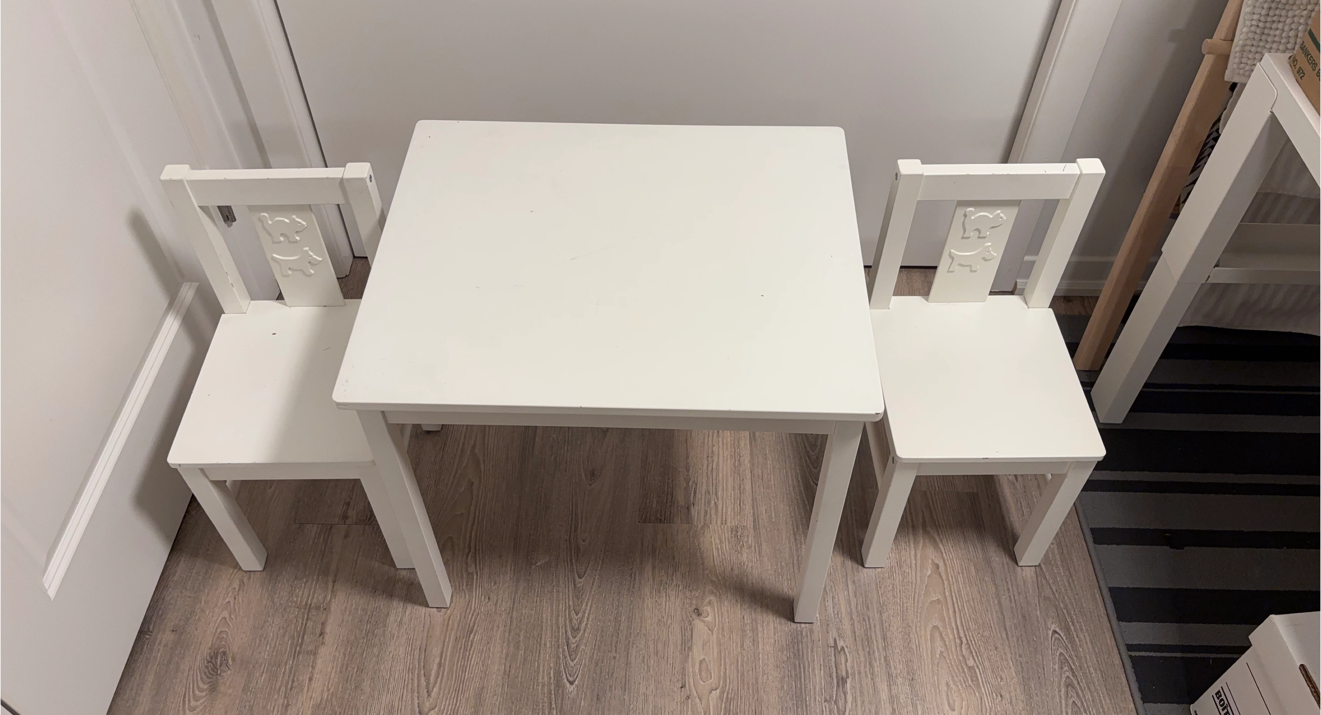 IKEA Kritter Children's Table with 2 Chairs - White