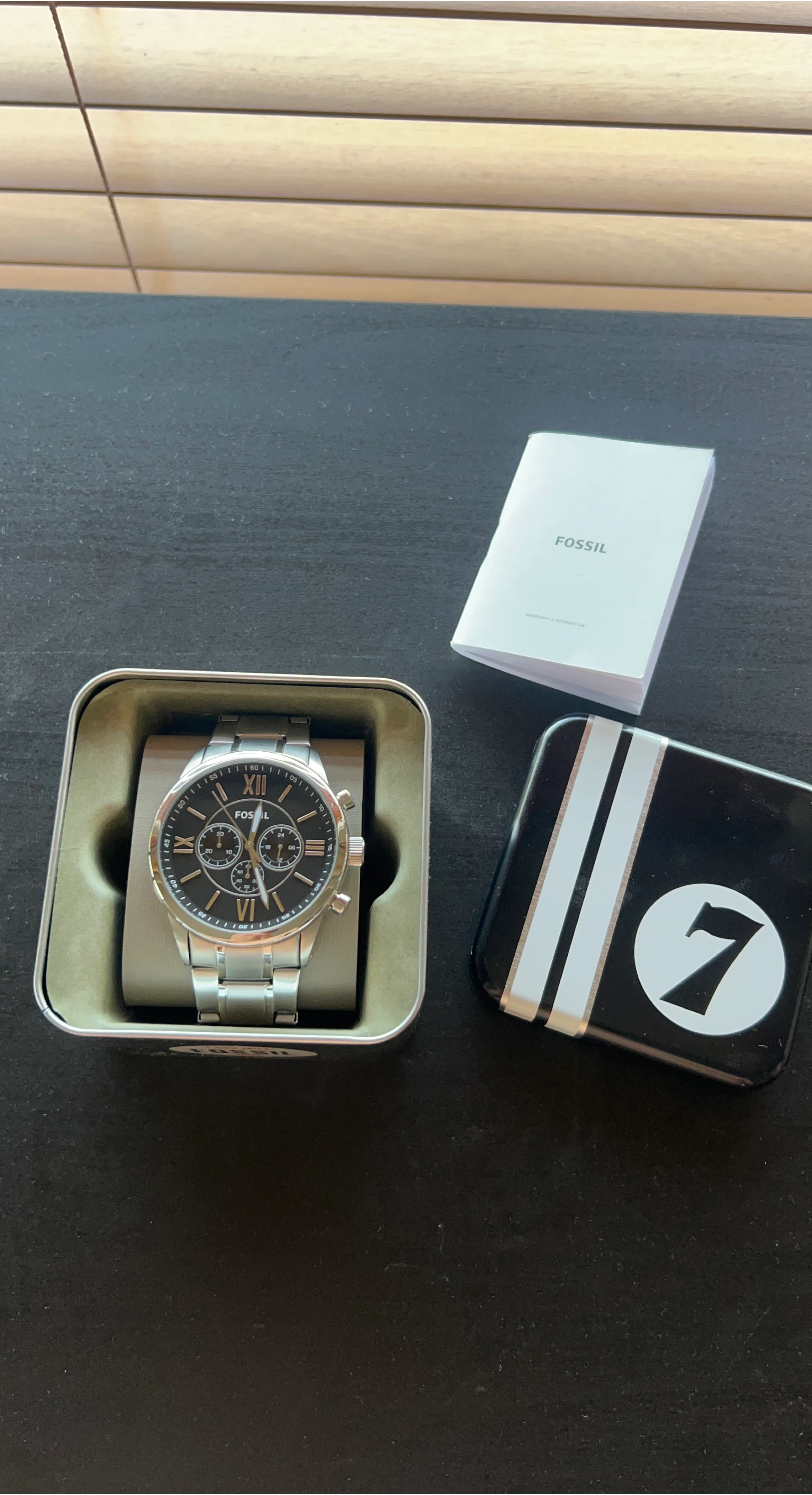 Fossil Silver Watch with Box