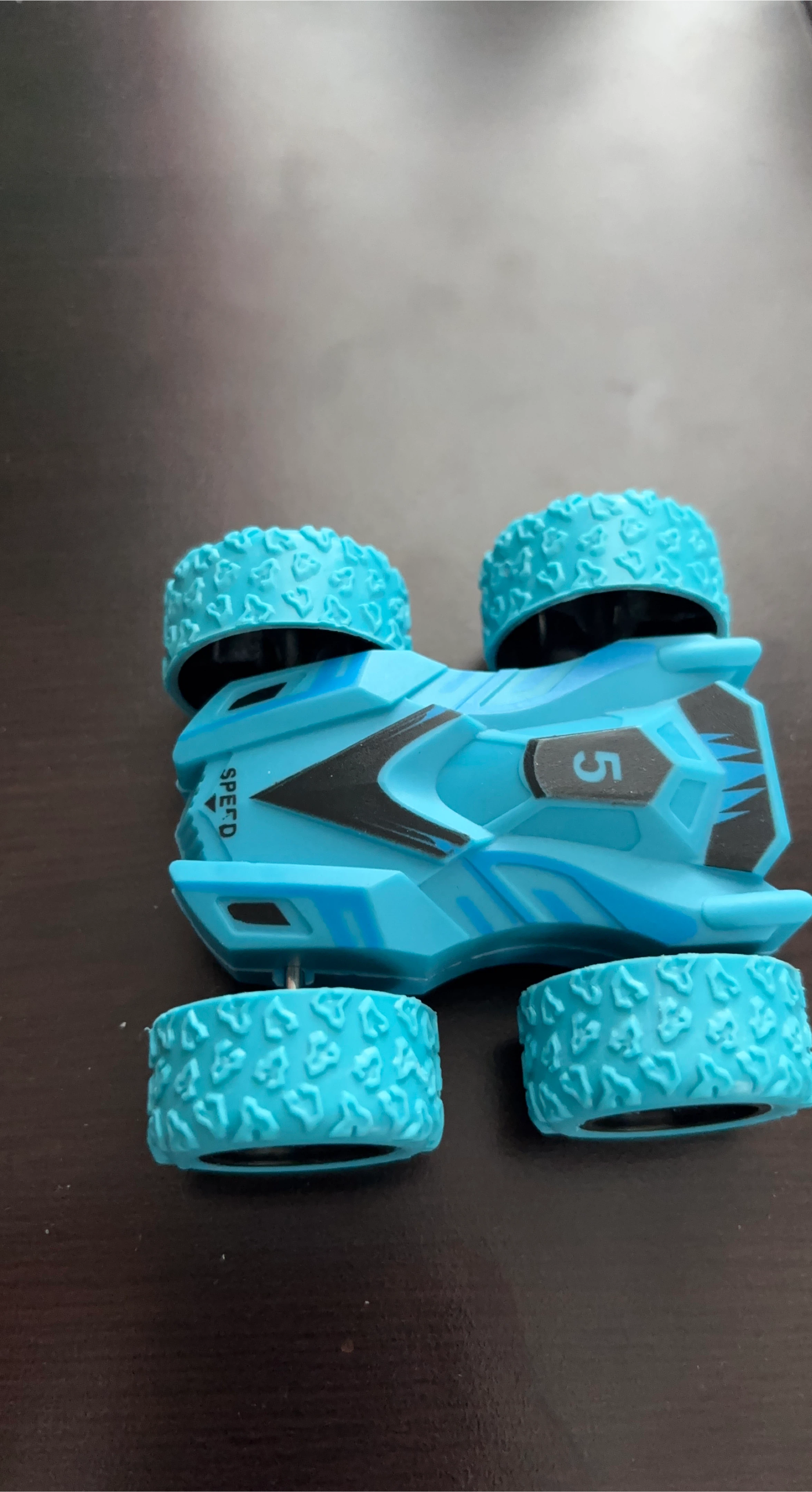 Blue Toy Car with Big Wheels