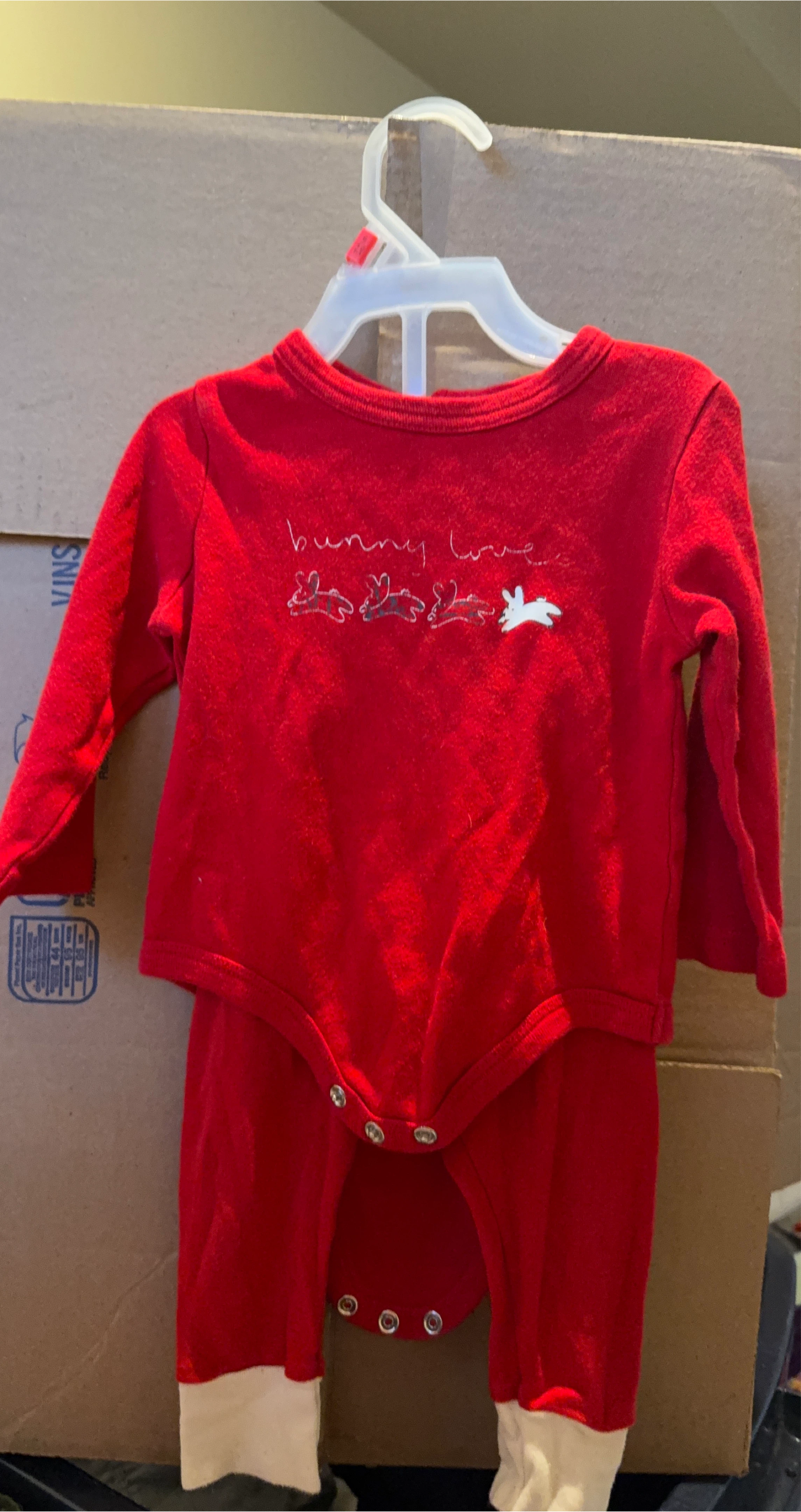 Red Baby Outfit - Bunny Love