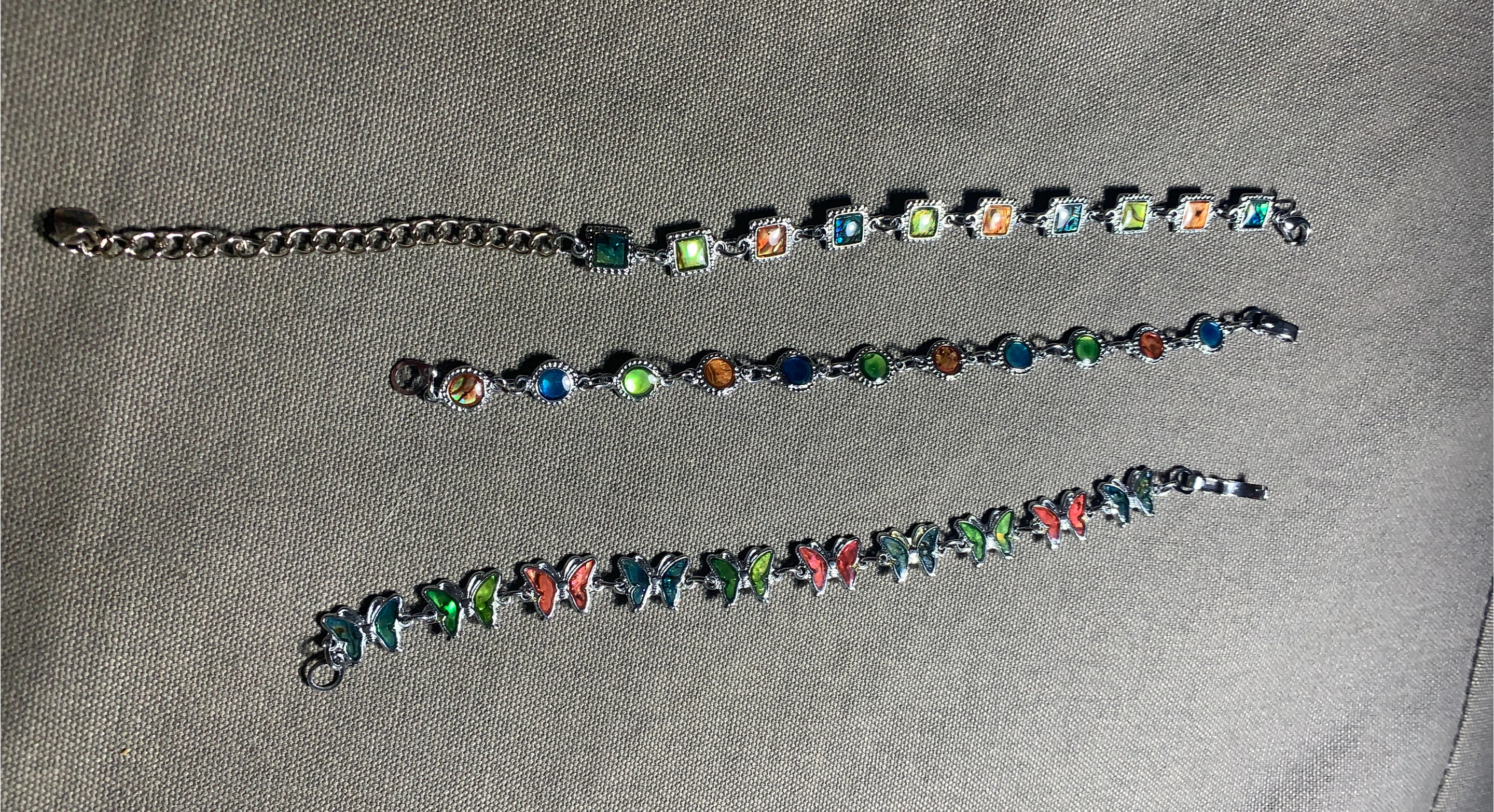 Set of 3 Colorful Gemstone Bracelets