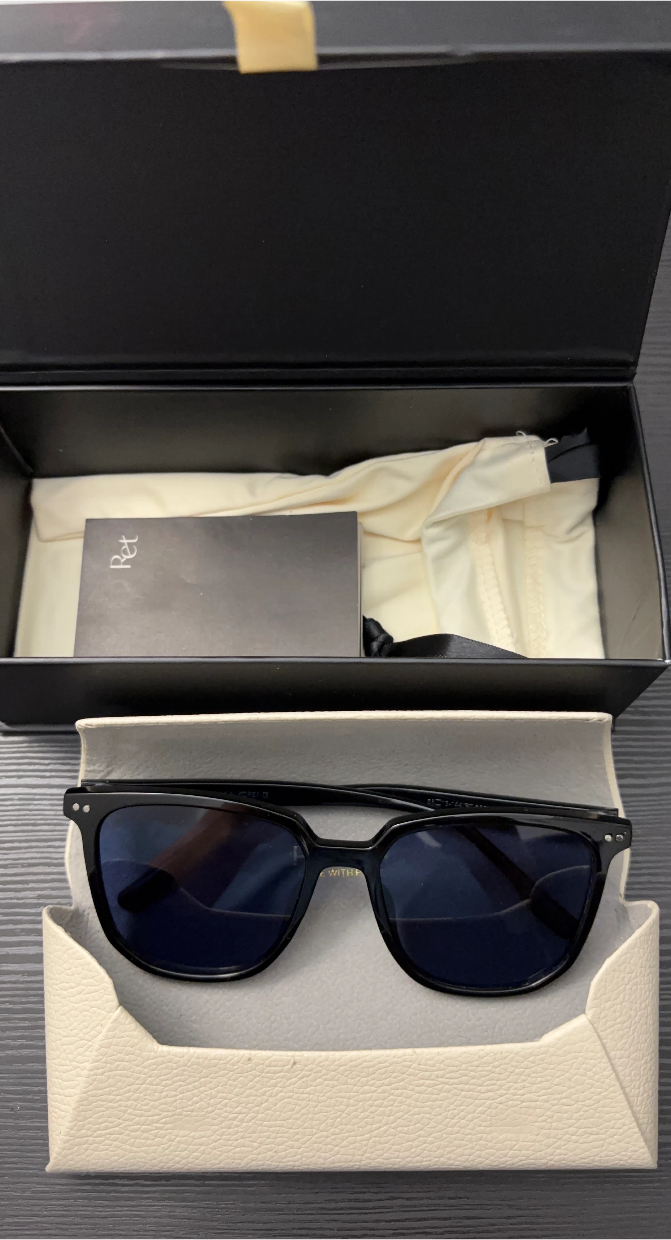 RIETI Black Sunglasses with Box