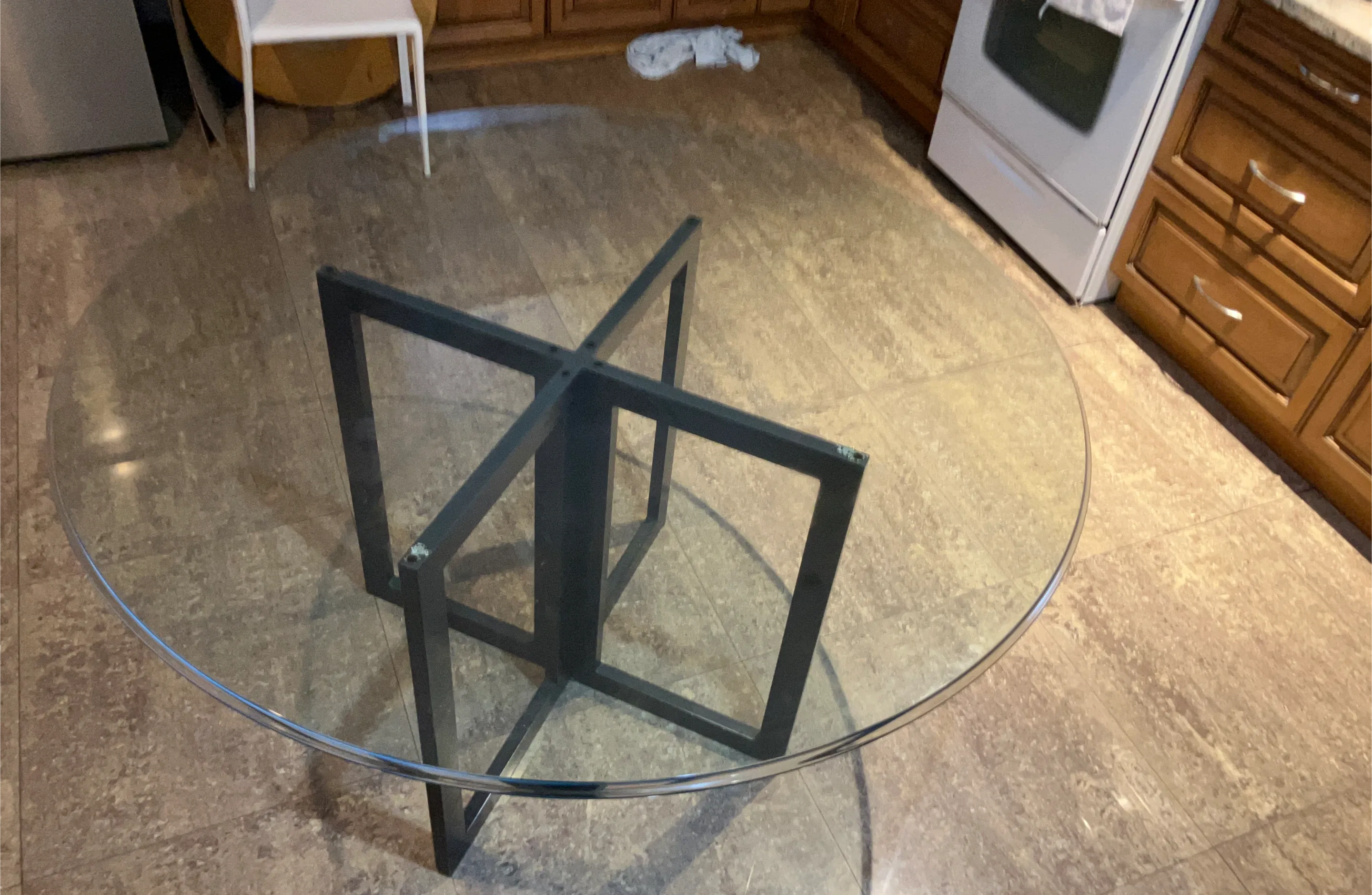 Round Glass Top Dining Table