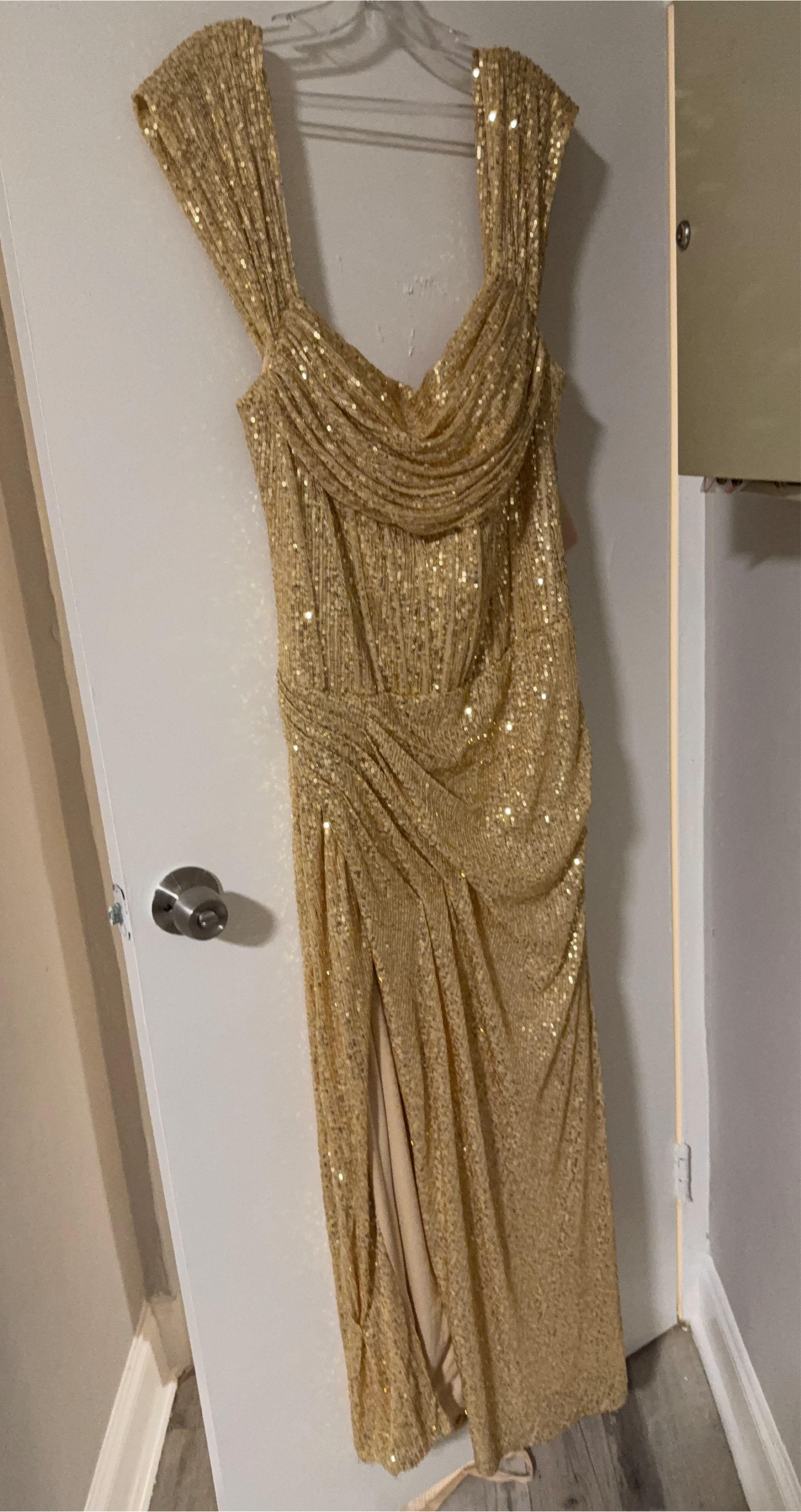 Gold Sequin Evening Dress