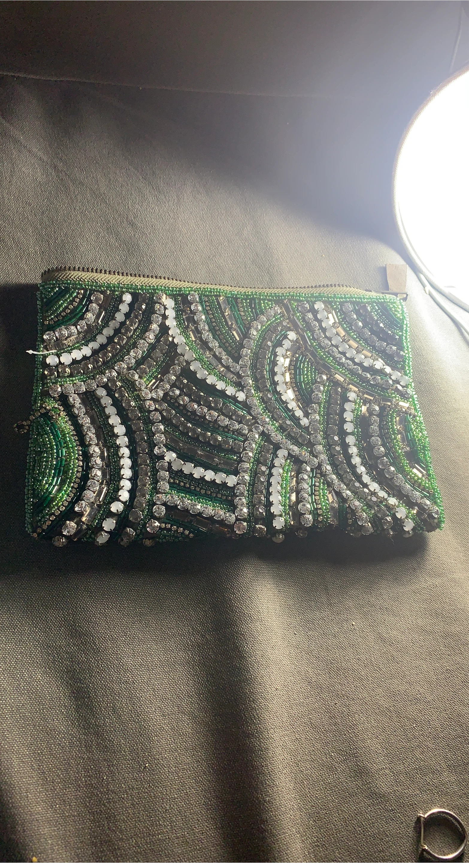 Beaded Green Clutch