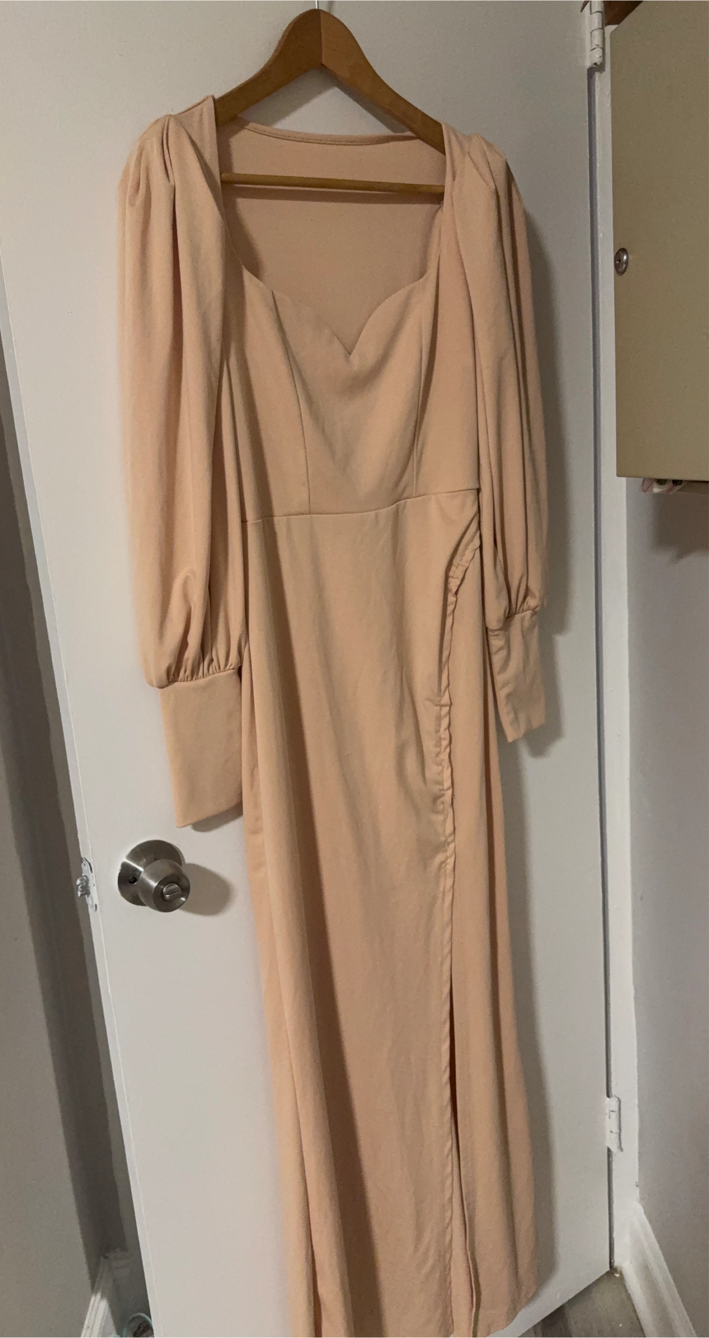 Peach Maxi Dress with Slit