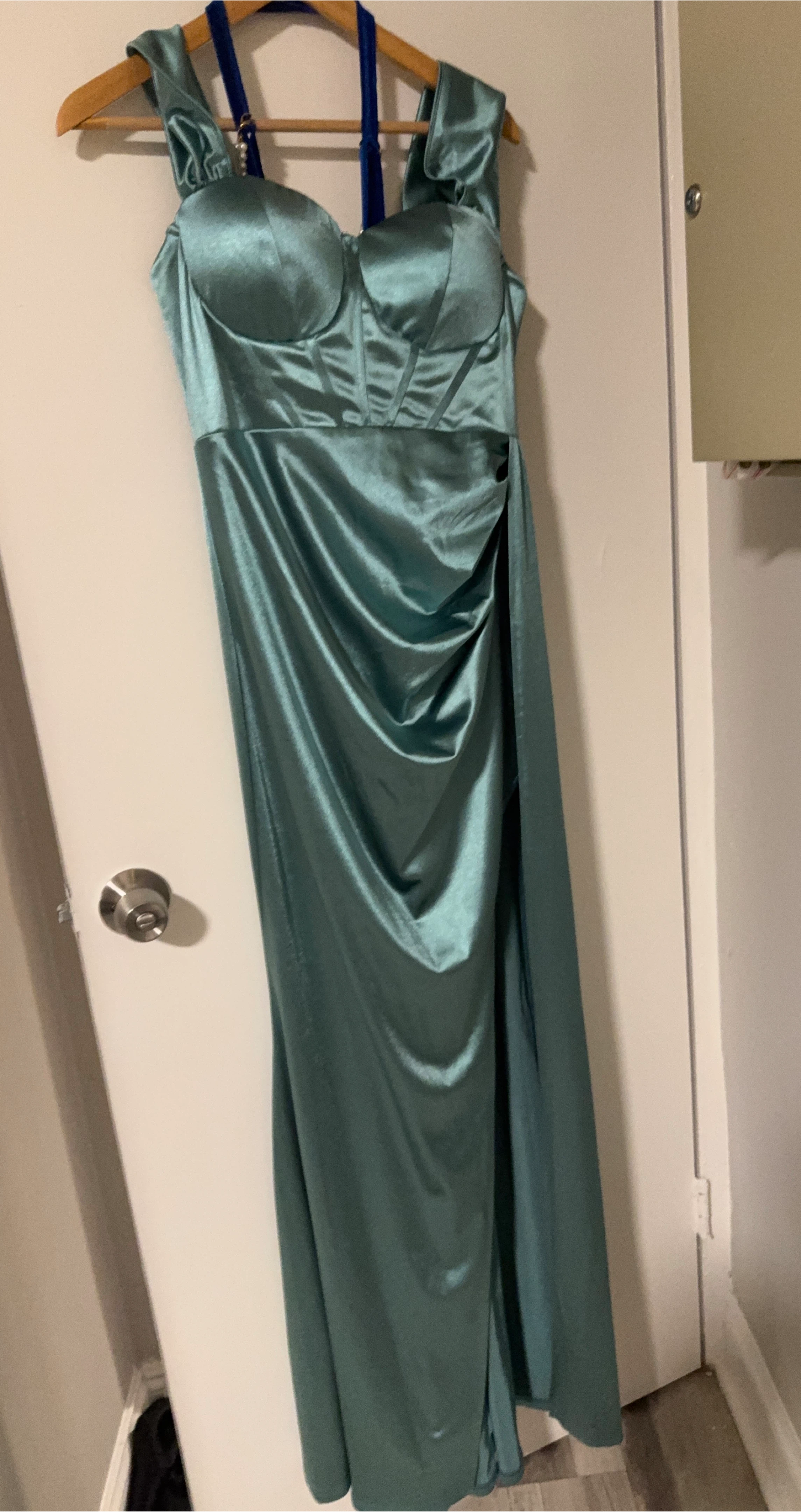 Green Satin Corset Dress