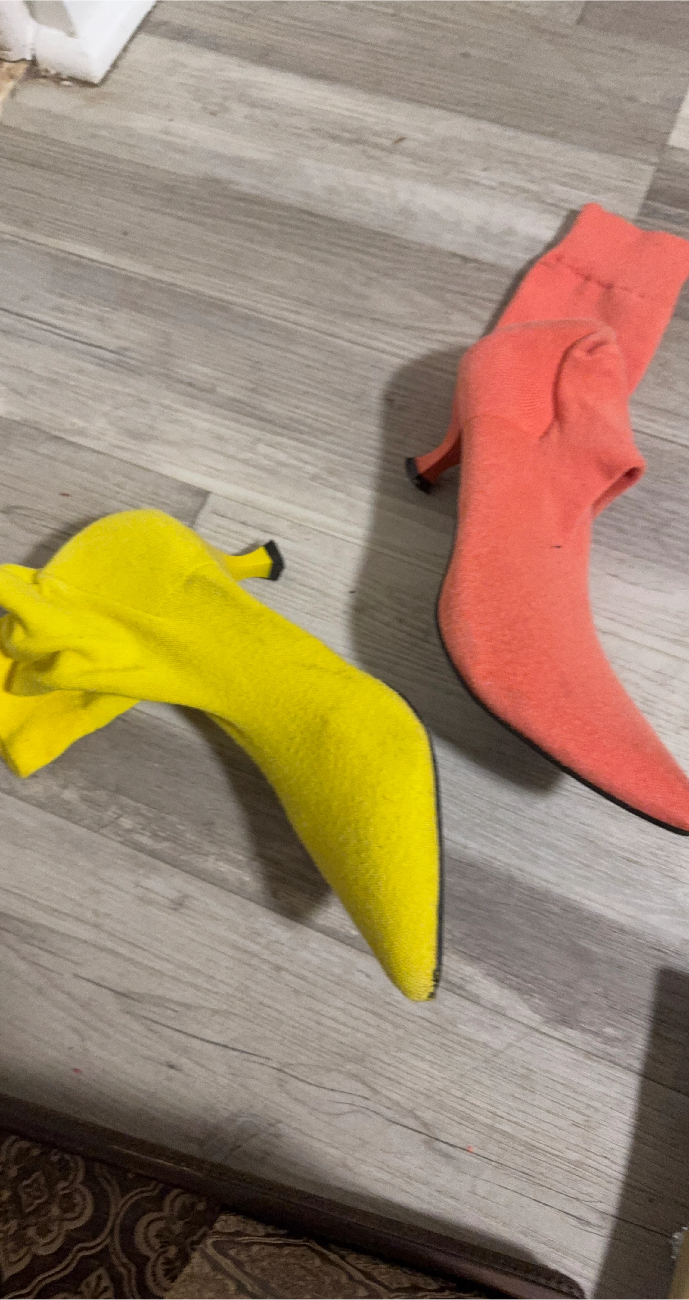 Yellow and Orange Sock Boots