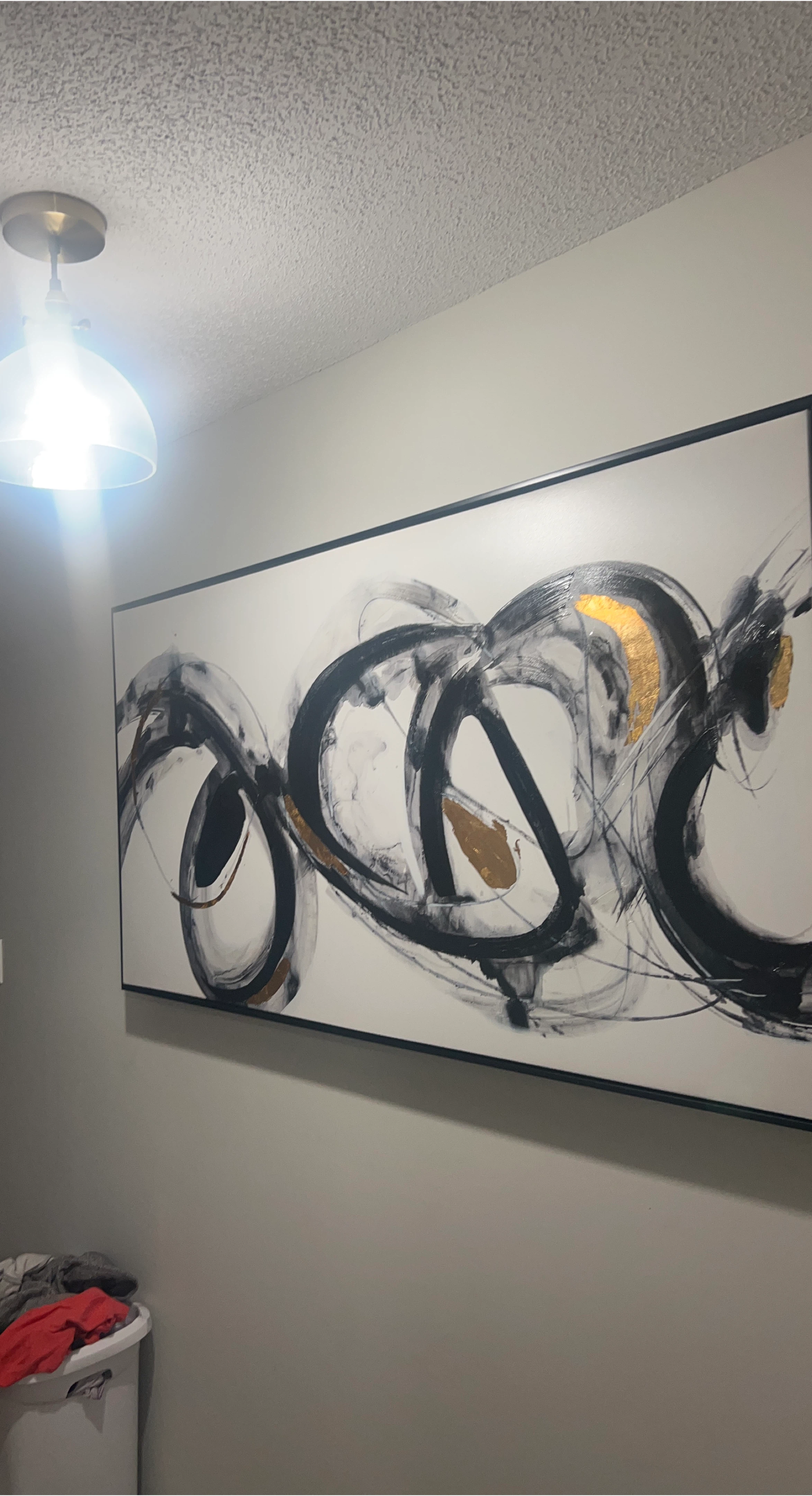 Abstract Wall Art with Gold Accents