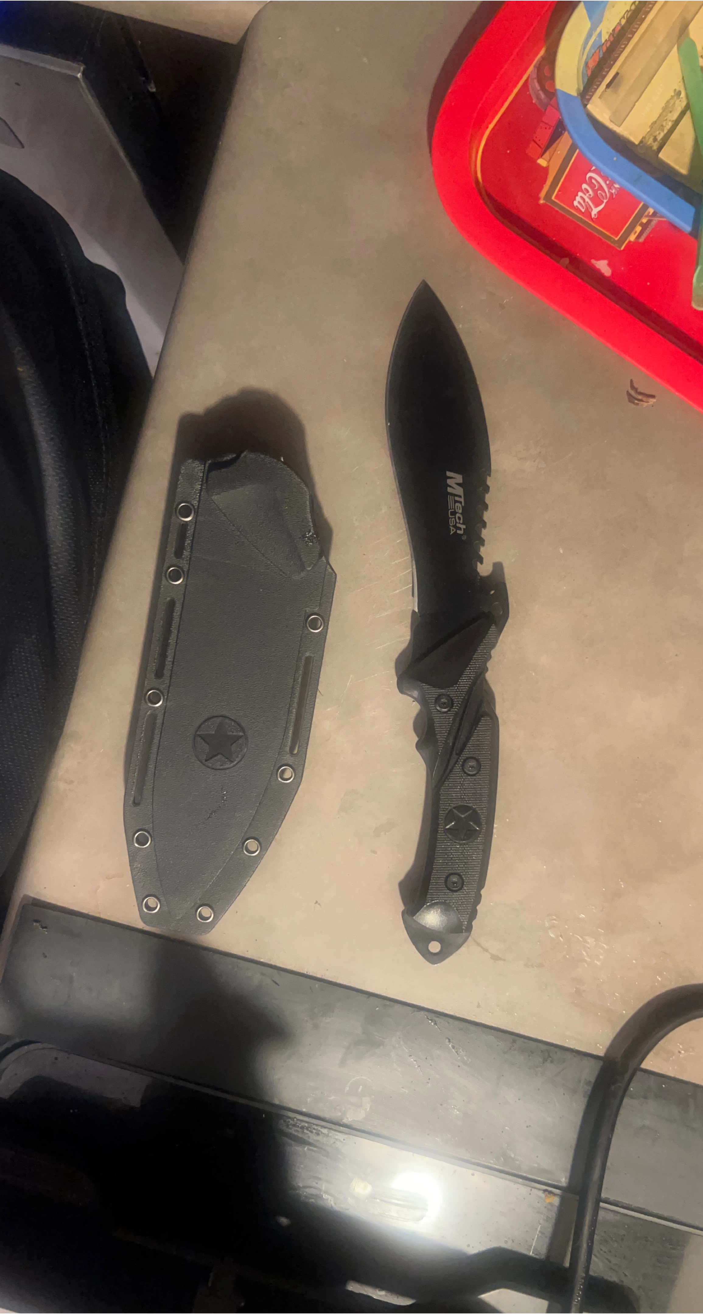 MTech USA Design Black Tactical Knife with Sheath