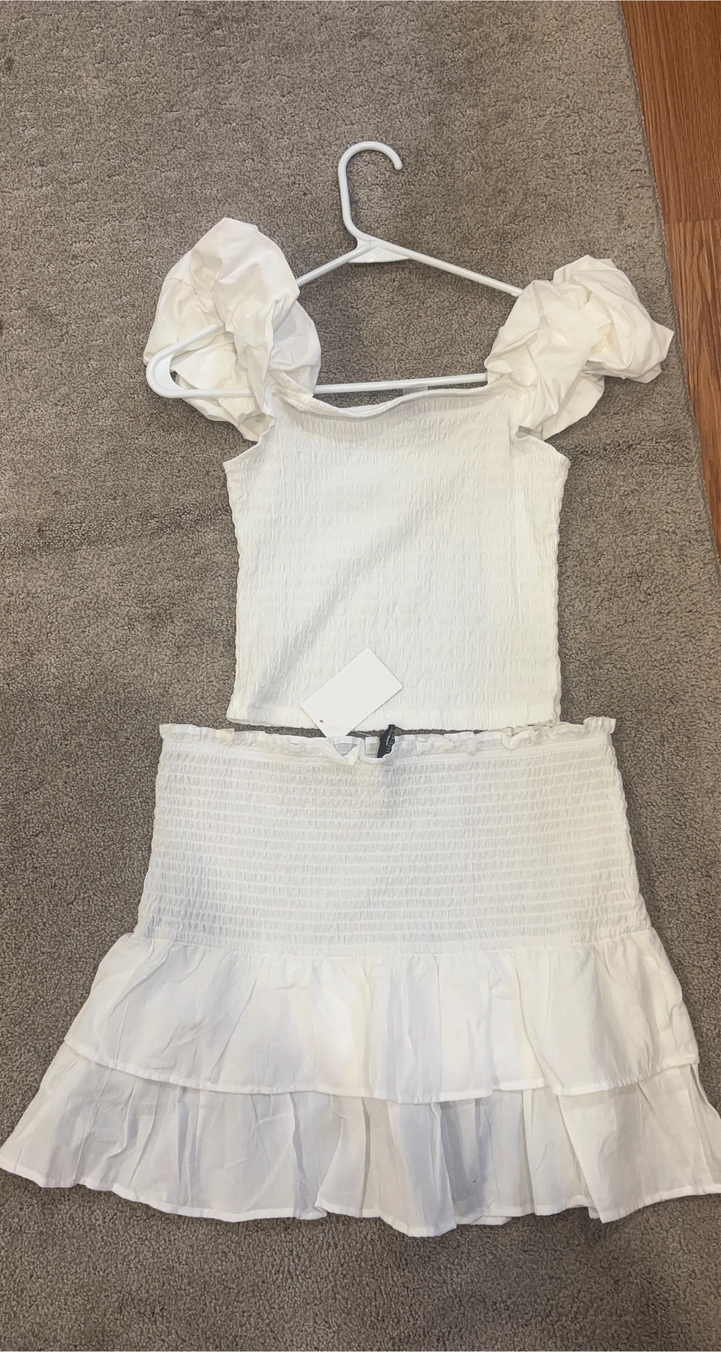 H&M Divided White Two-Piece Set (Size S)