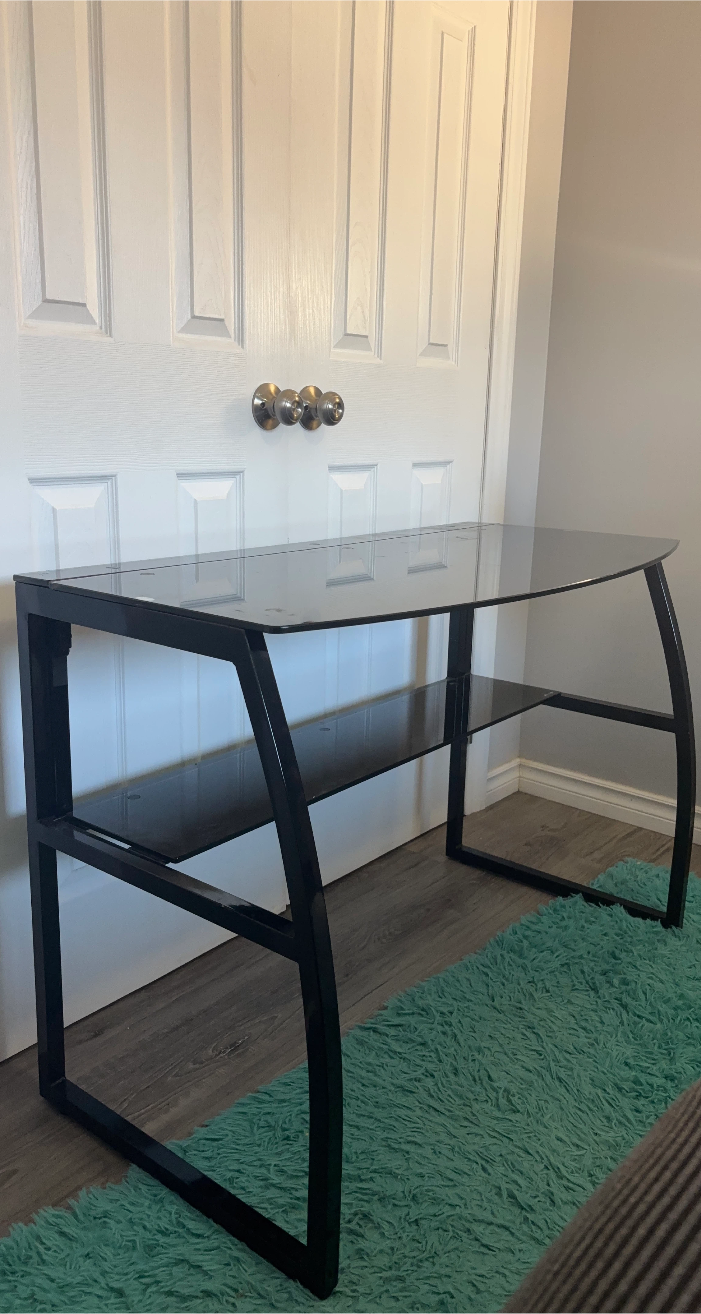 Black Glass Top Desk