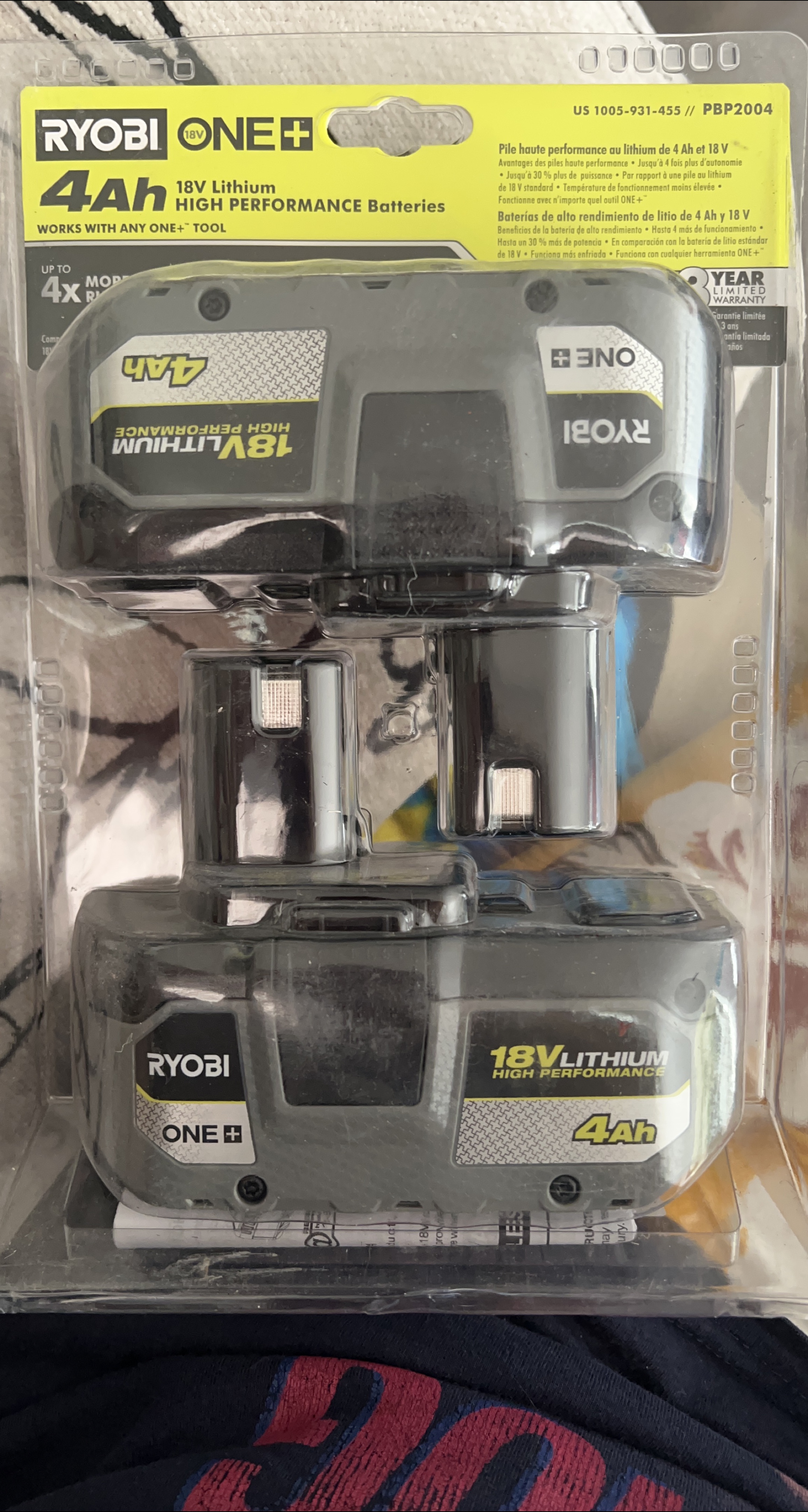 New Ryobi ONE+ 18V Lithium 4Ah Battery