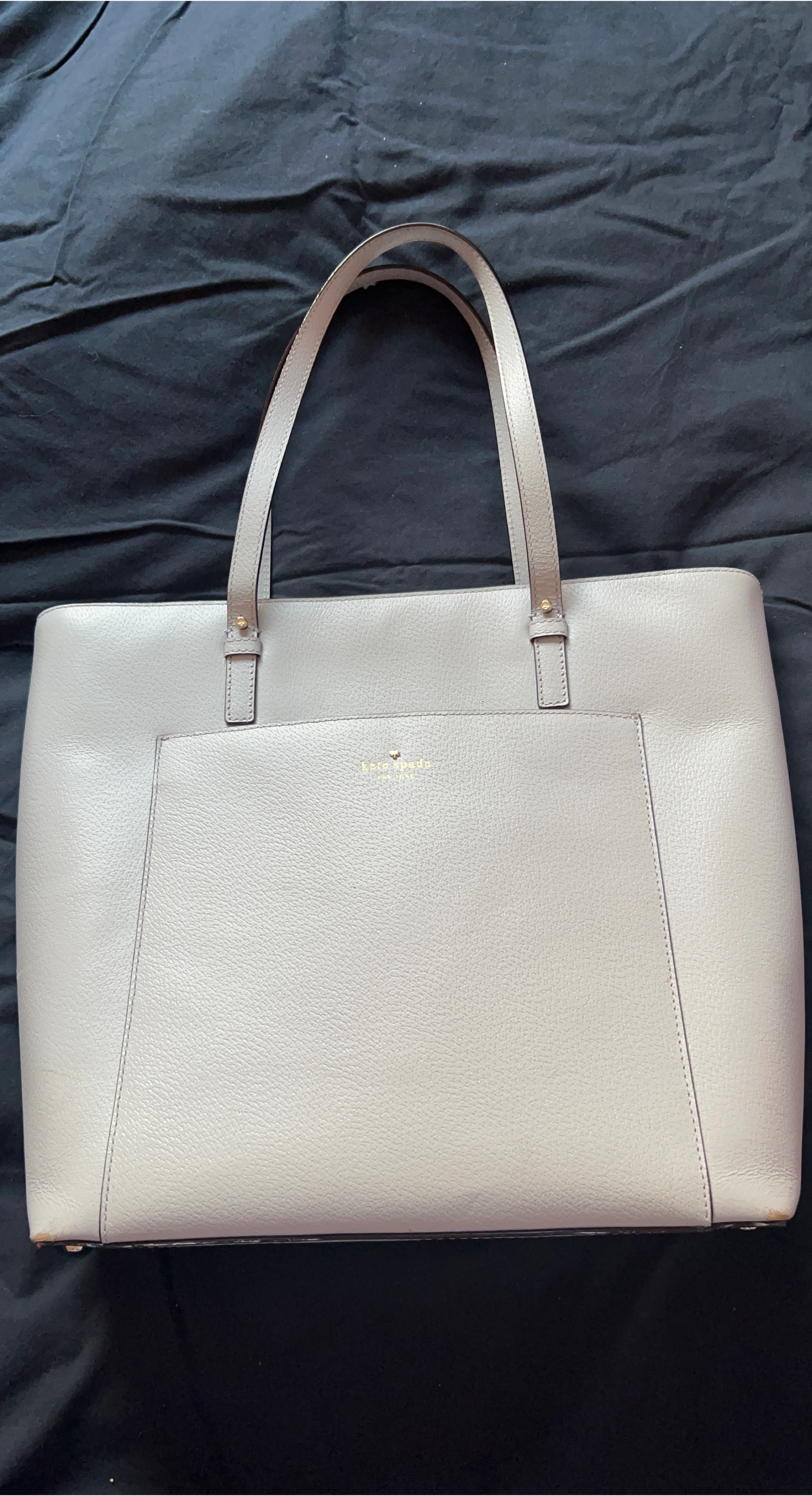 Kate Spade Beige Leather Tote Bag