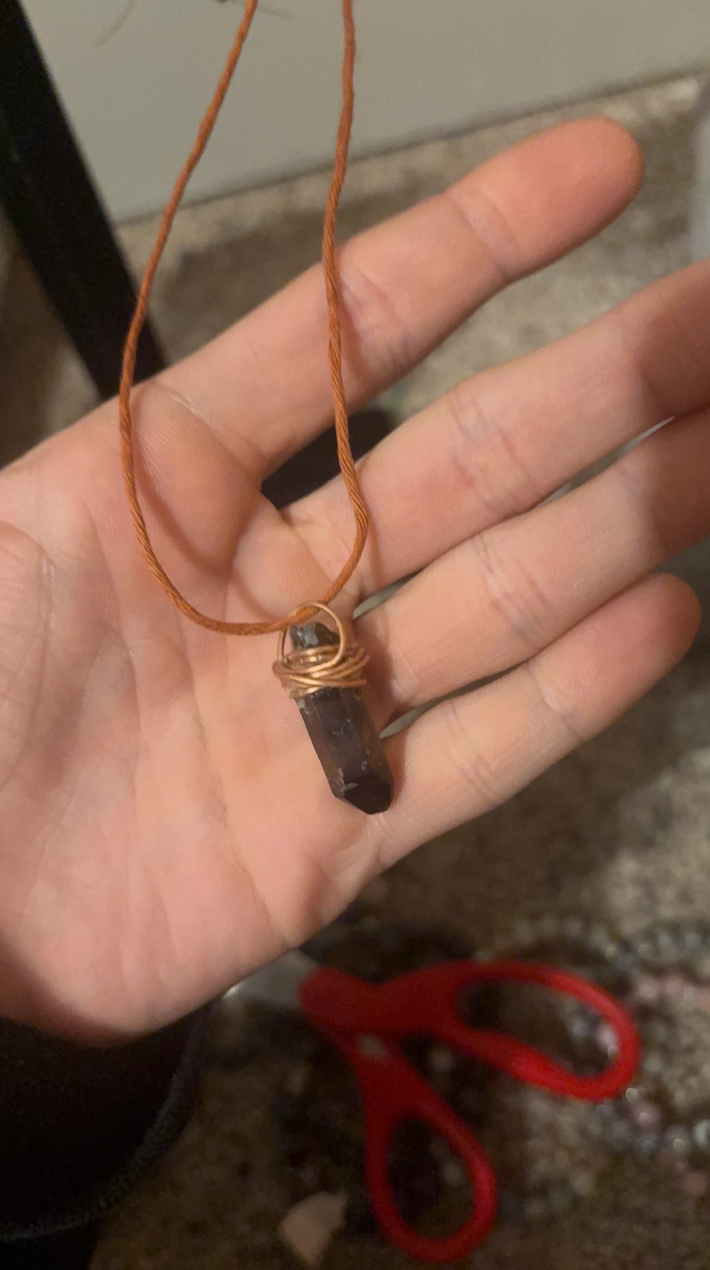 Handmade Smoky Quartz Crystal Necklace