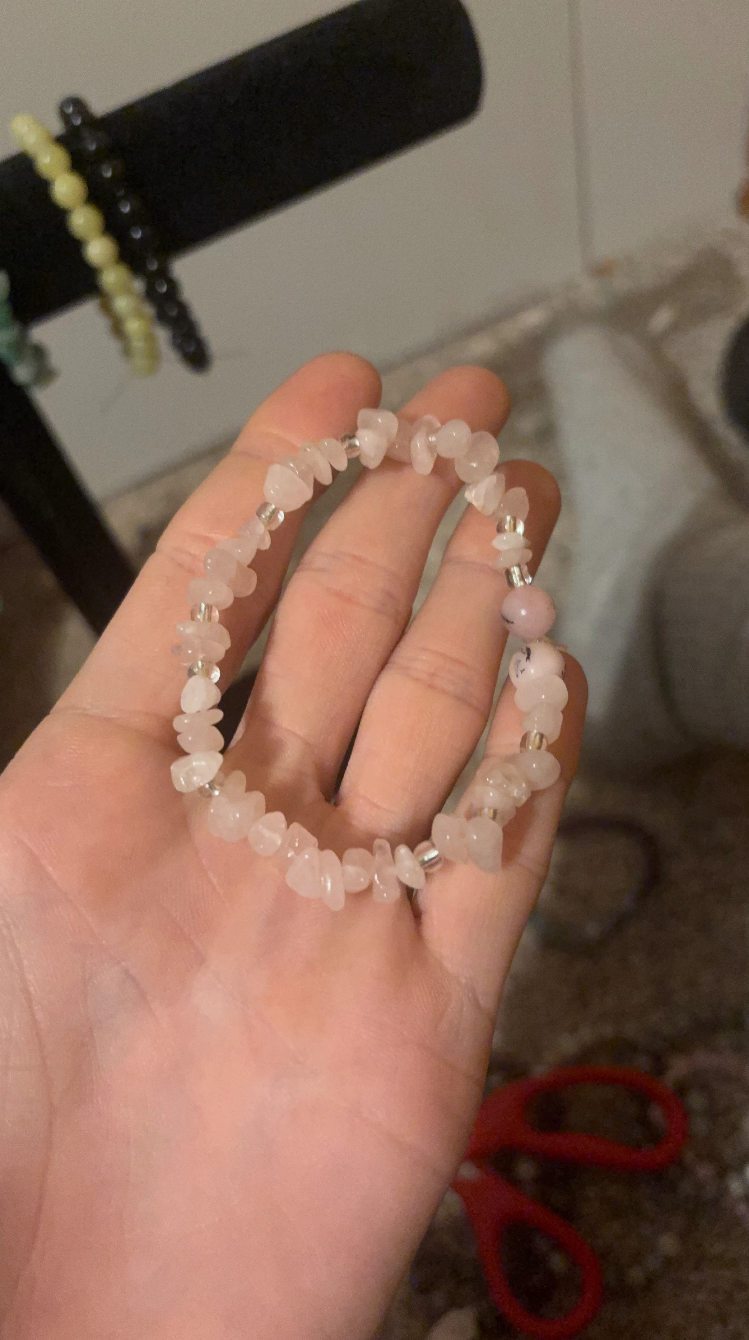 Rose Quartz / Rhodonite Crystal Bracelet