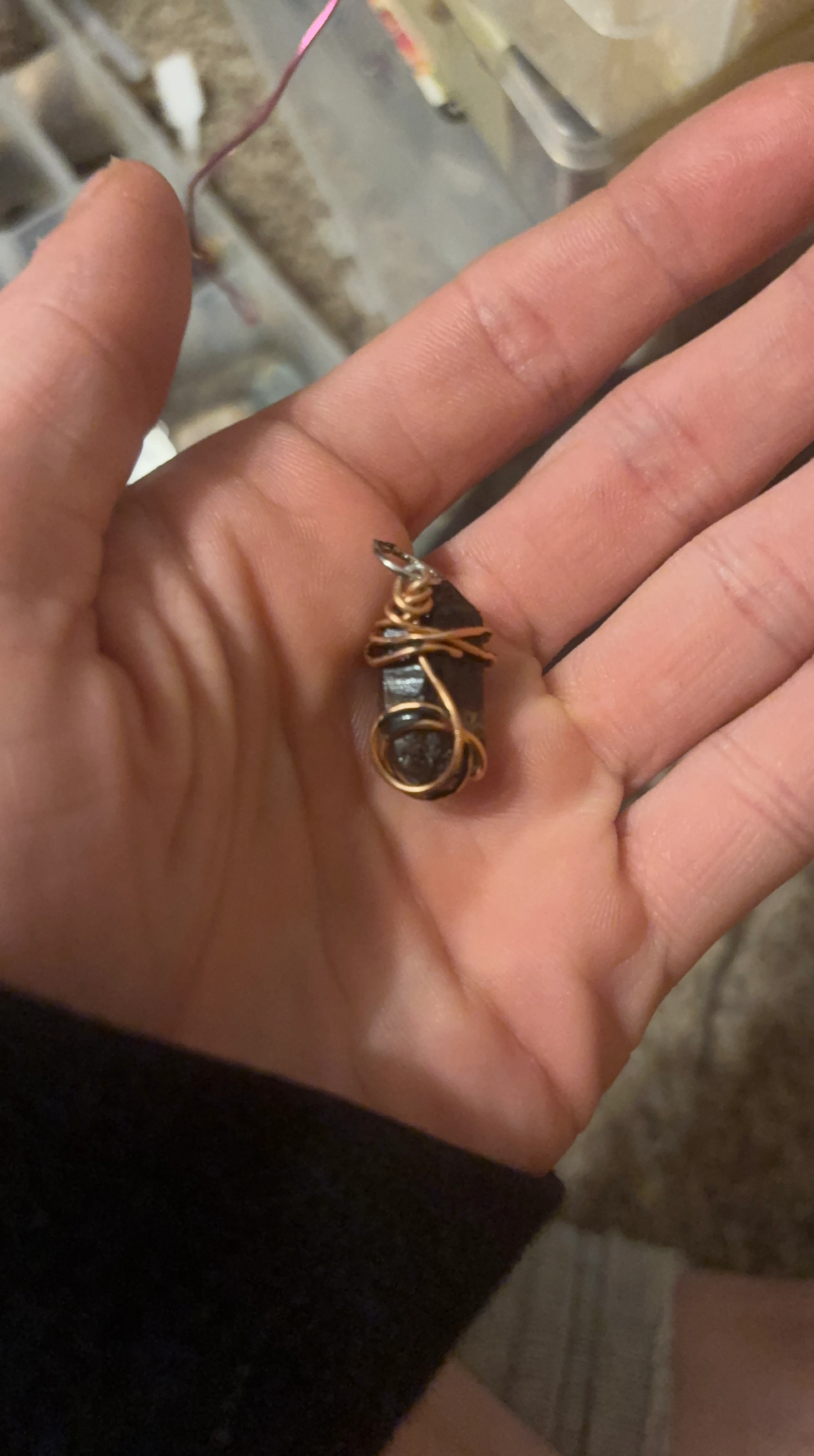 Handmade Black smoky quartz  Pendant