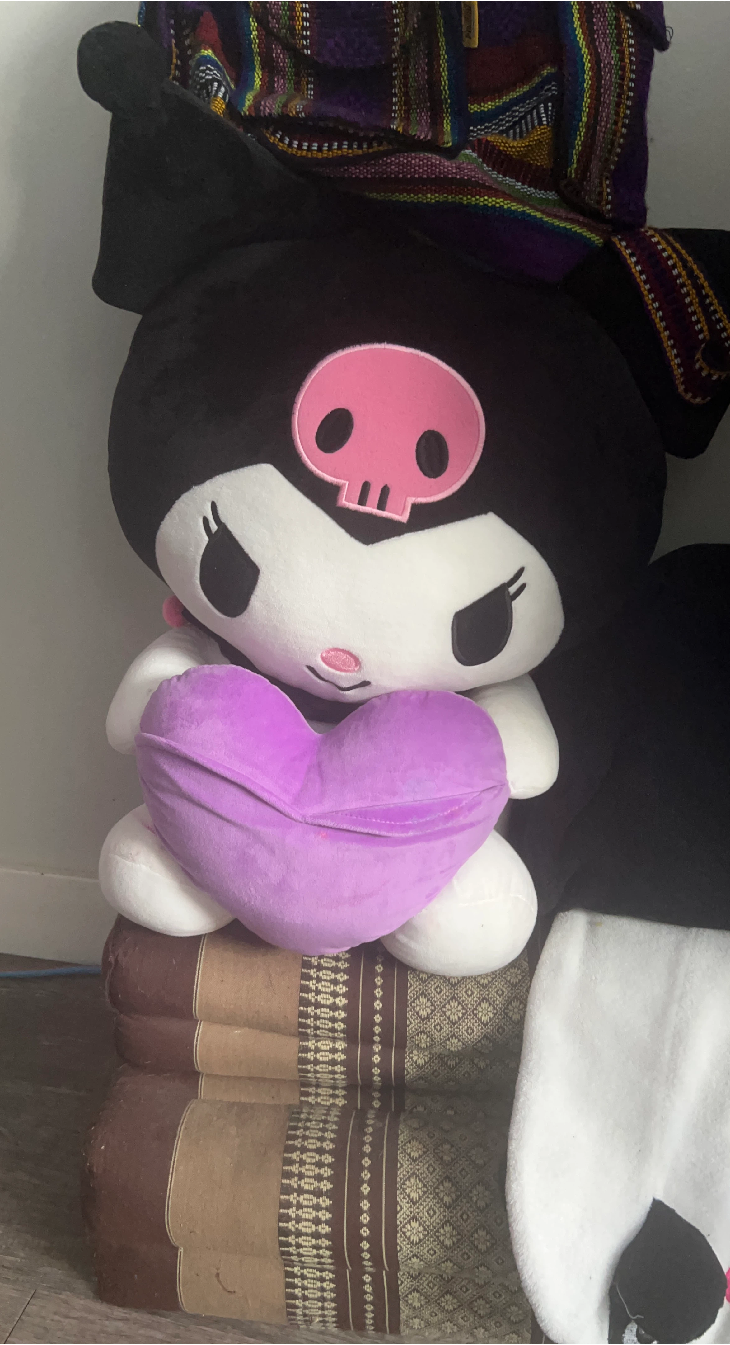 Kuromi Plush with Purple Heart