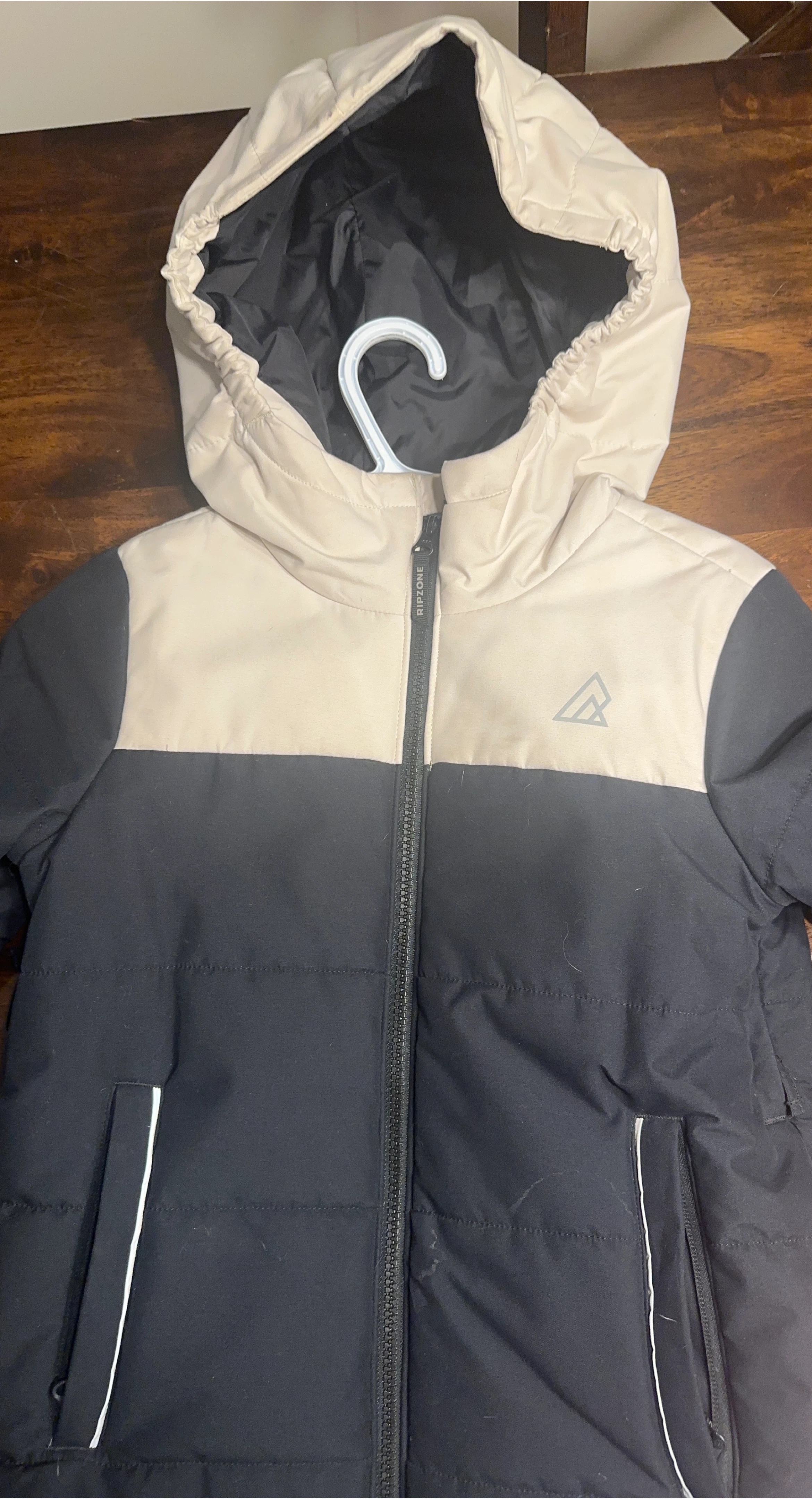 Ripzone Kids' Puffer Jacket - Black & Beige