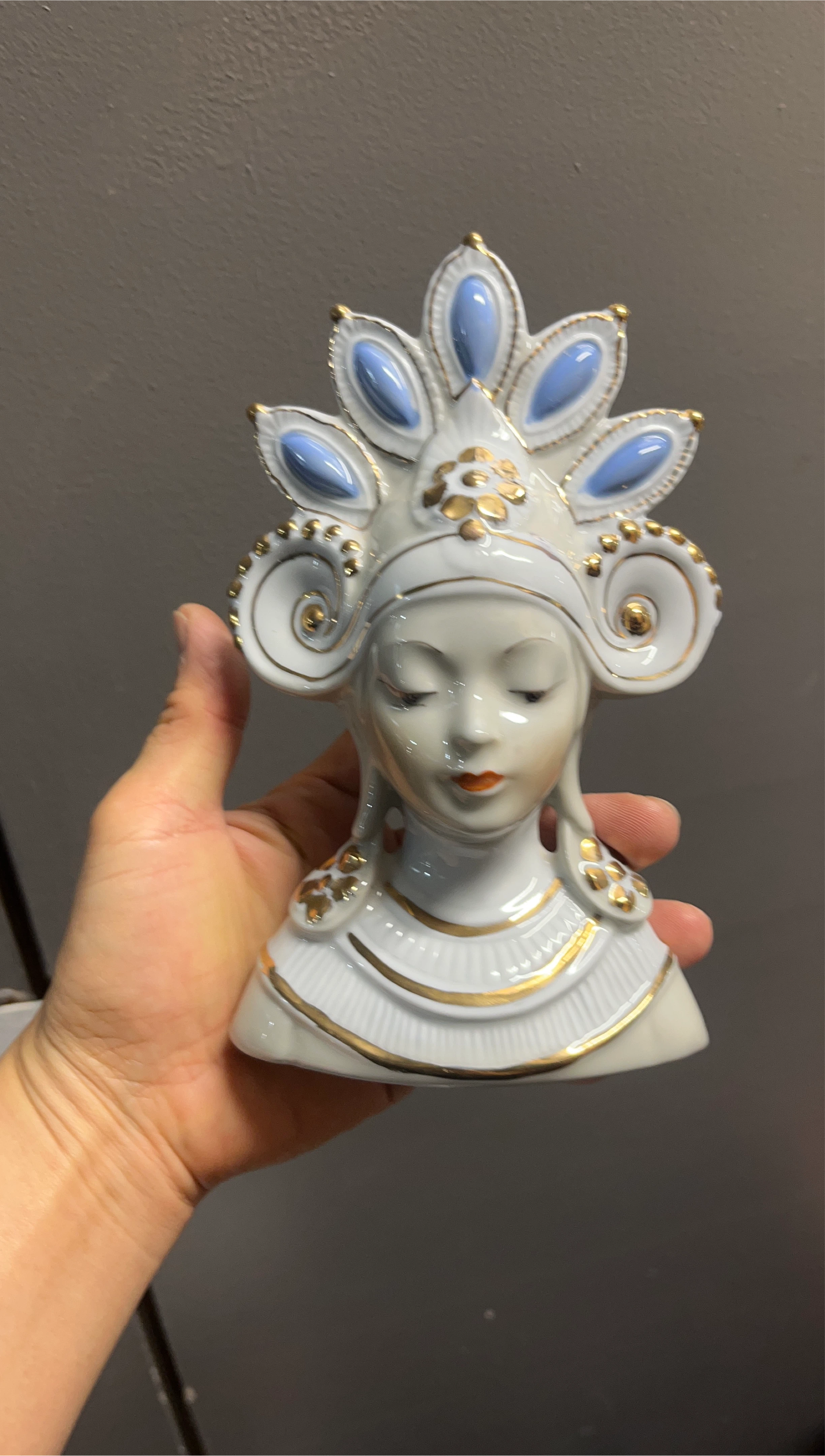 Vintage Porcelain Lady Head Vase