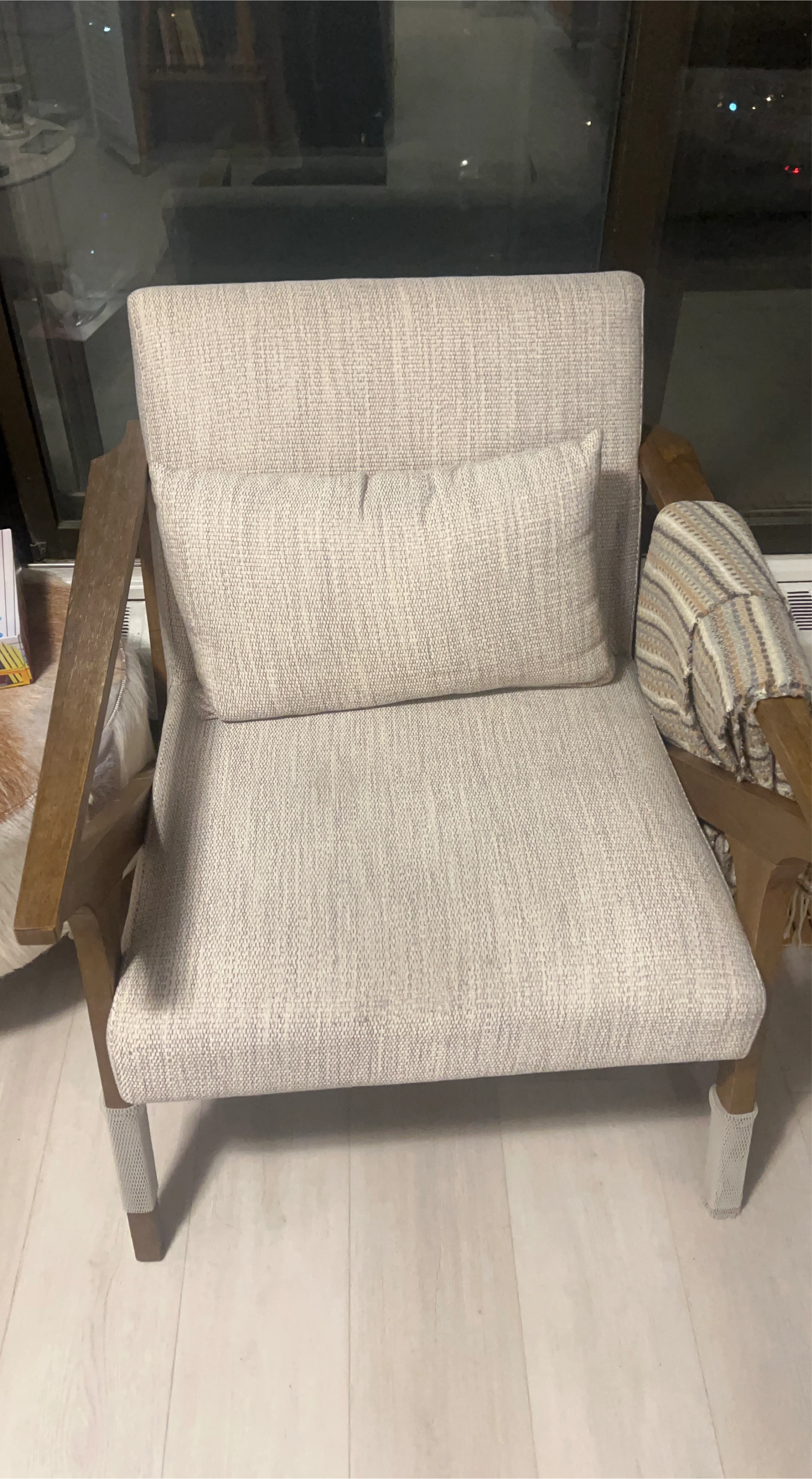 Nautica——Beige Accent Chair with Lumbar Pillow