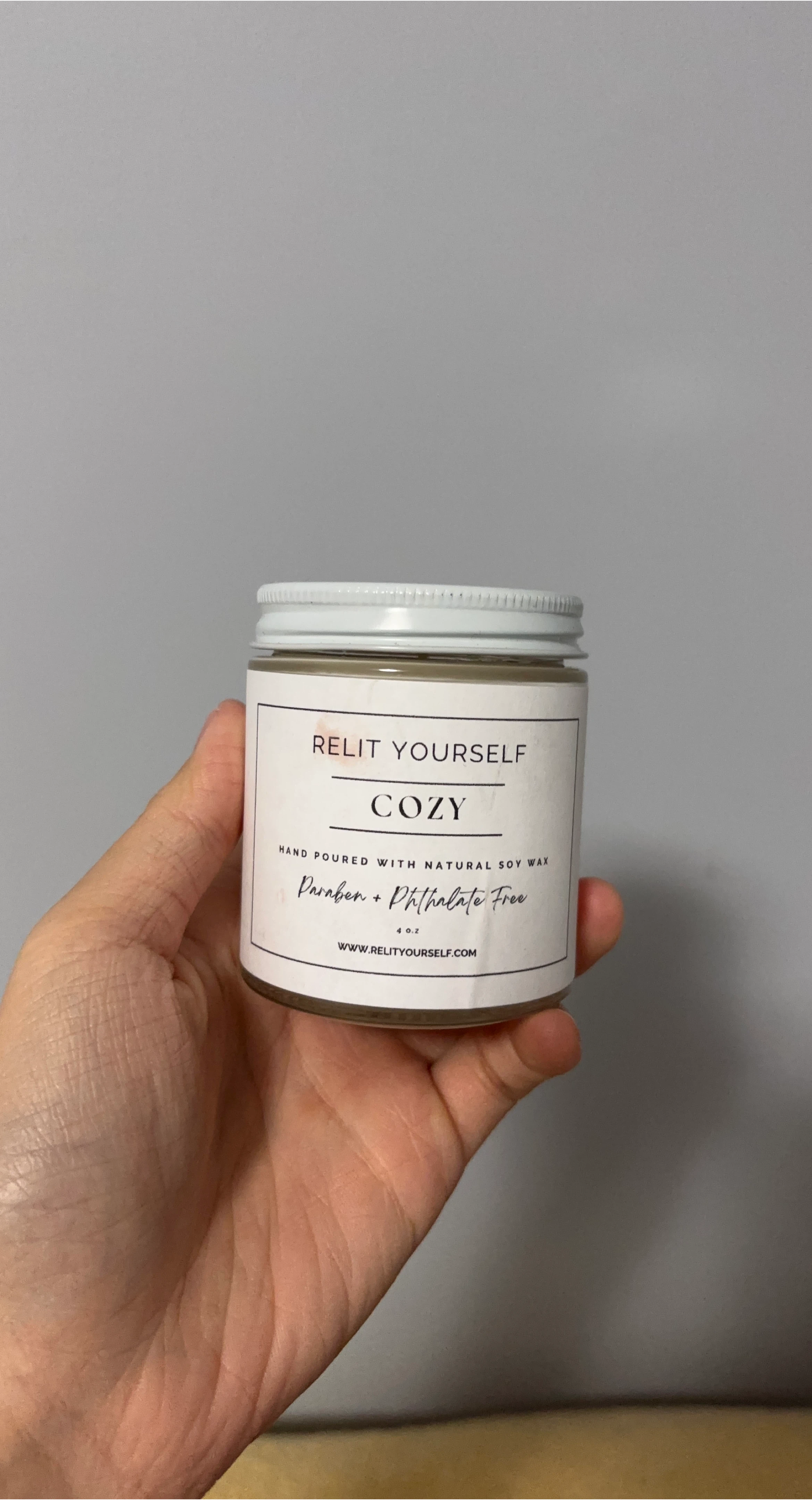 RELIT YOURSELF Cozy Candle, 4 oz - New