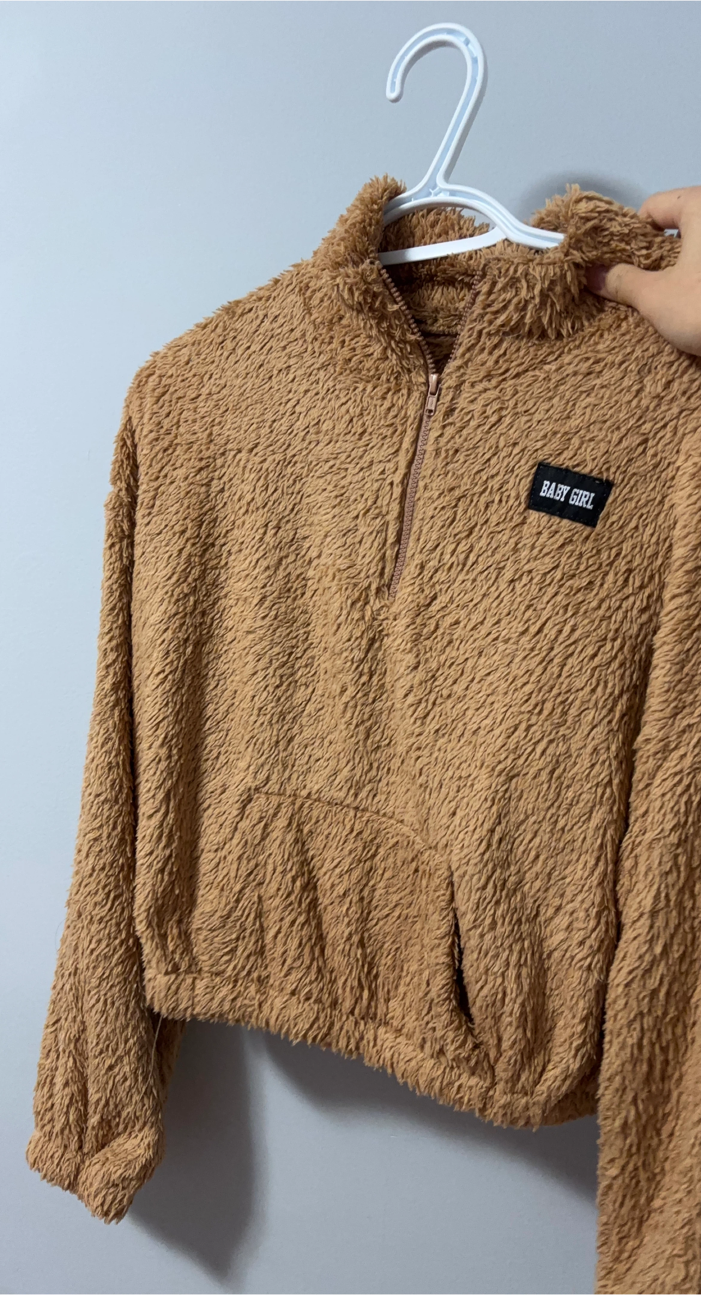 Baby Girl Brown Fuzzy Pullover