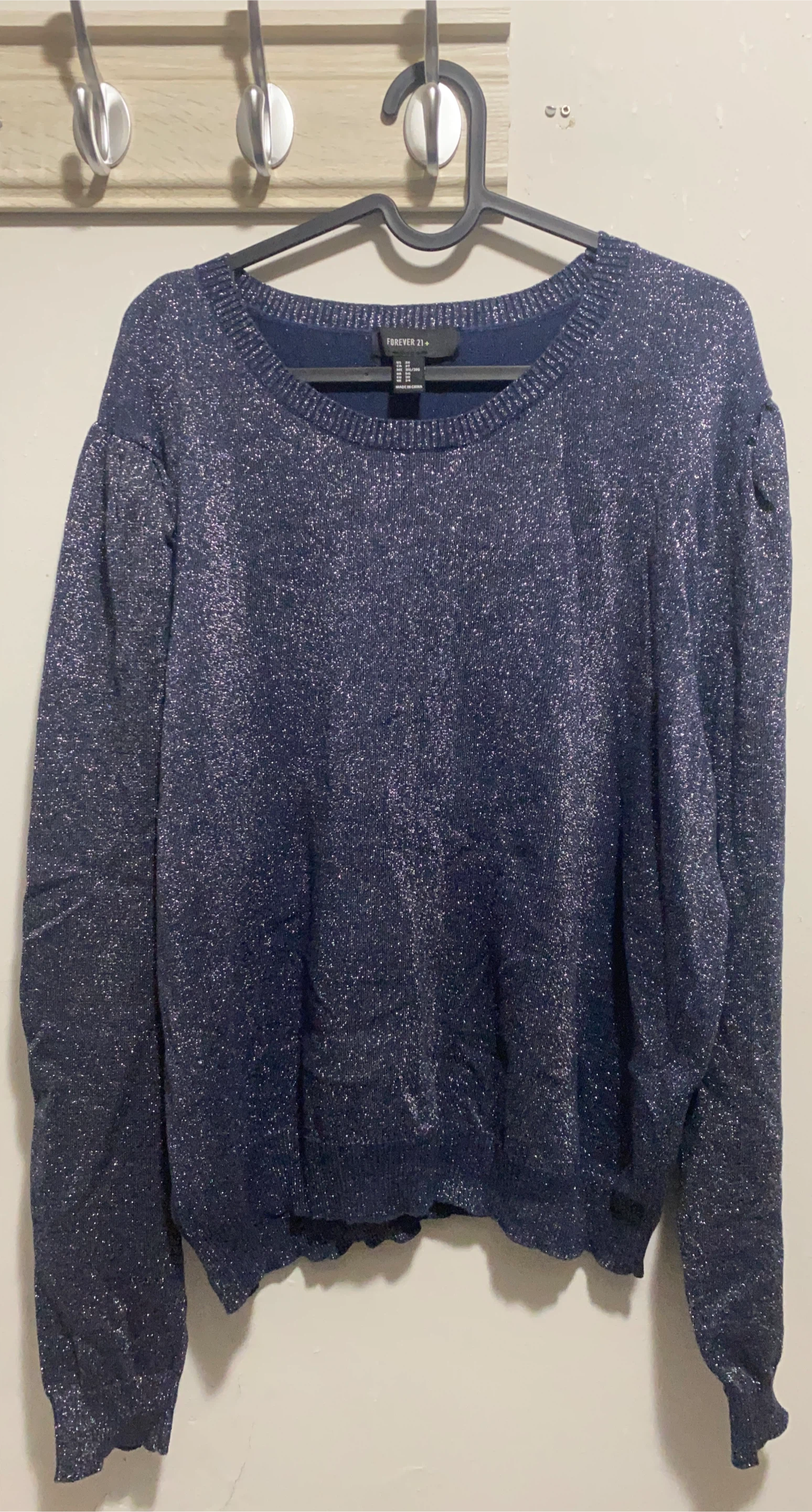 Forever 21+ Navy Sparkle Sweater - Size 3X