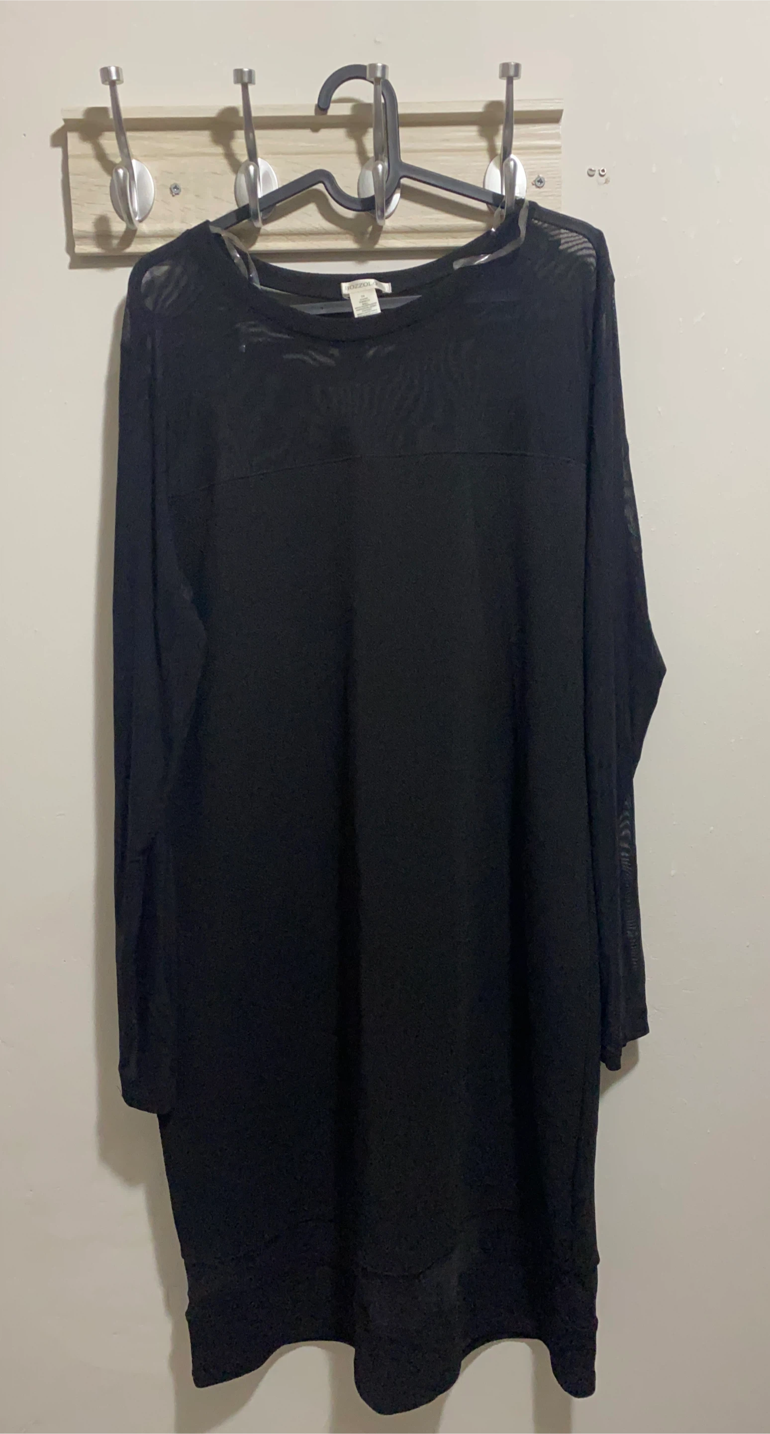 Black Sheer Long Sleeve Dress