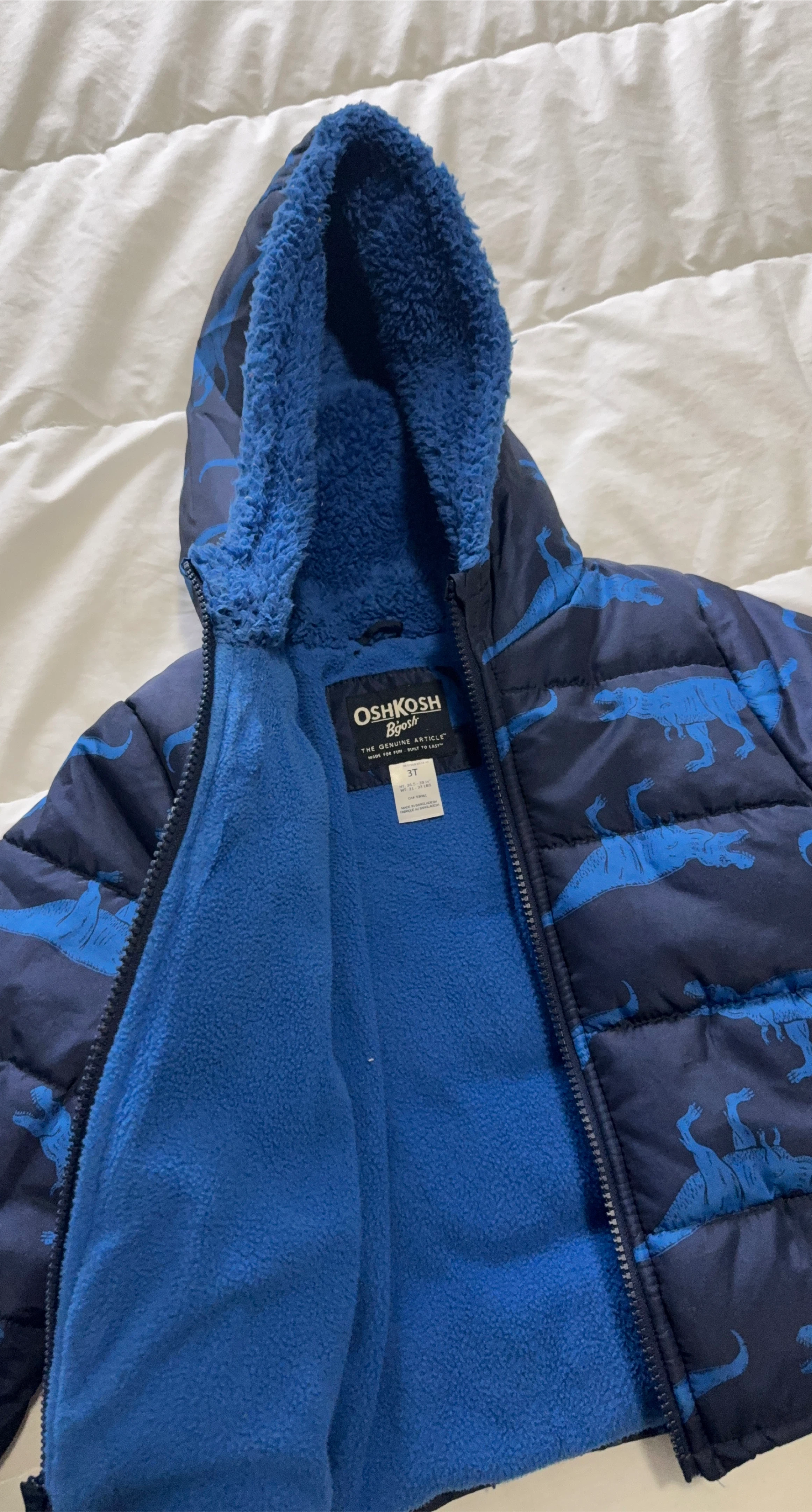 OshKosh B'gosh Boys' Dinosaur Puffer Jacket - 3T