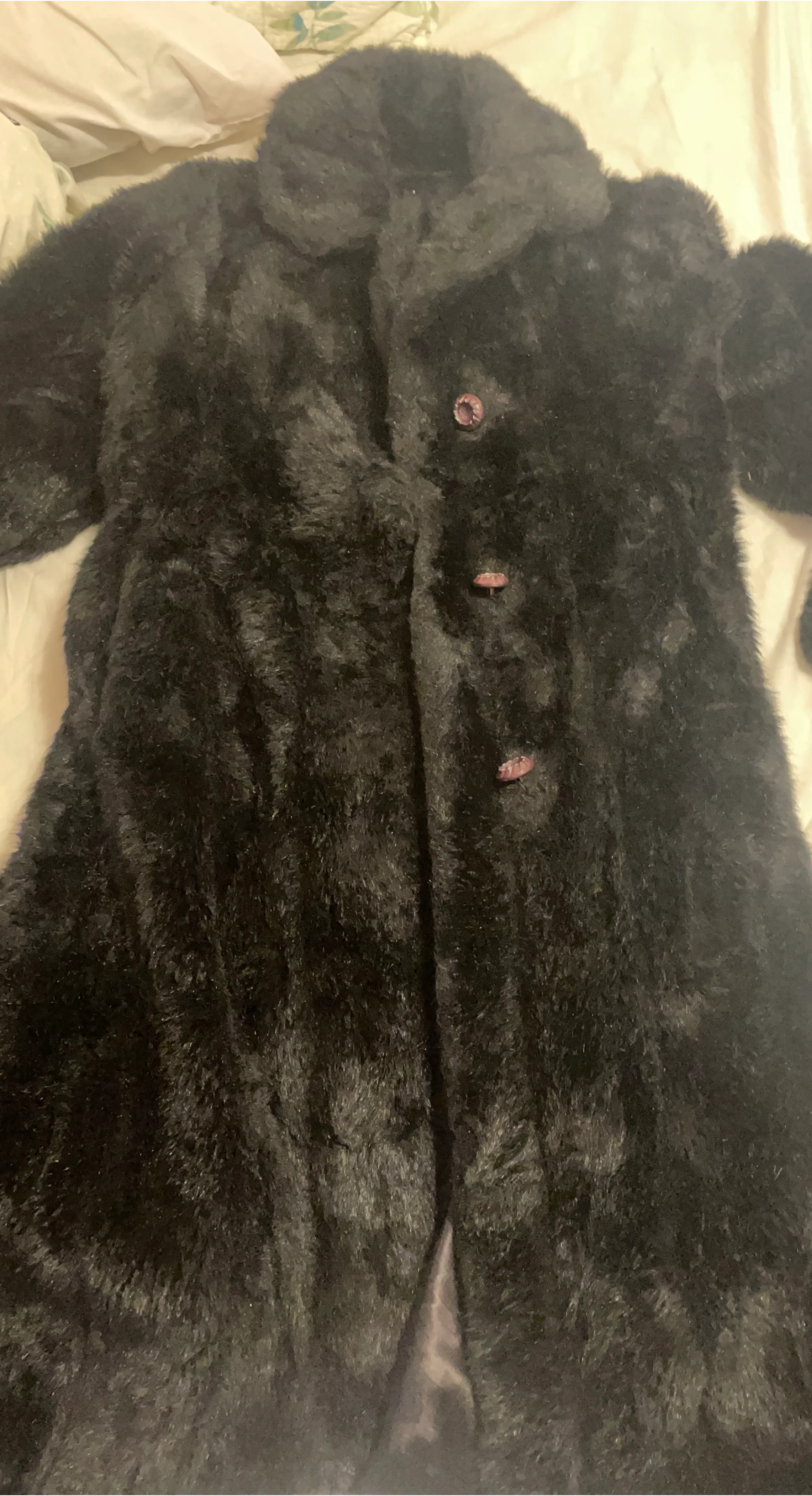 Black Faux Fur Coat