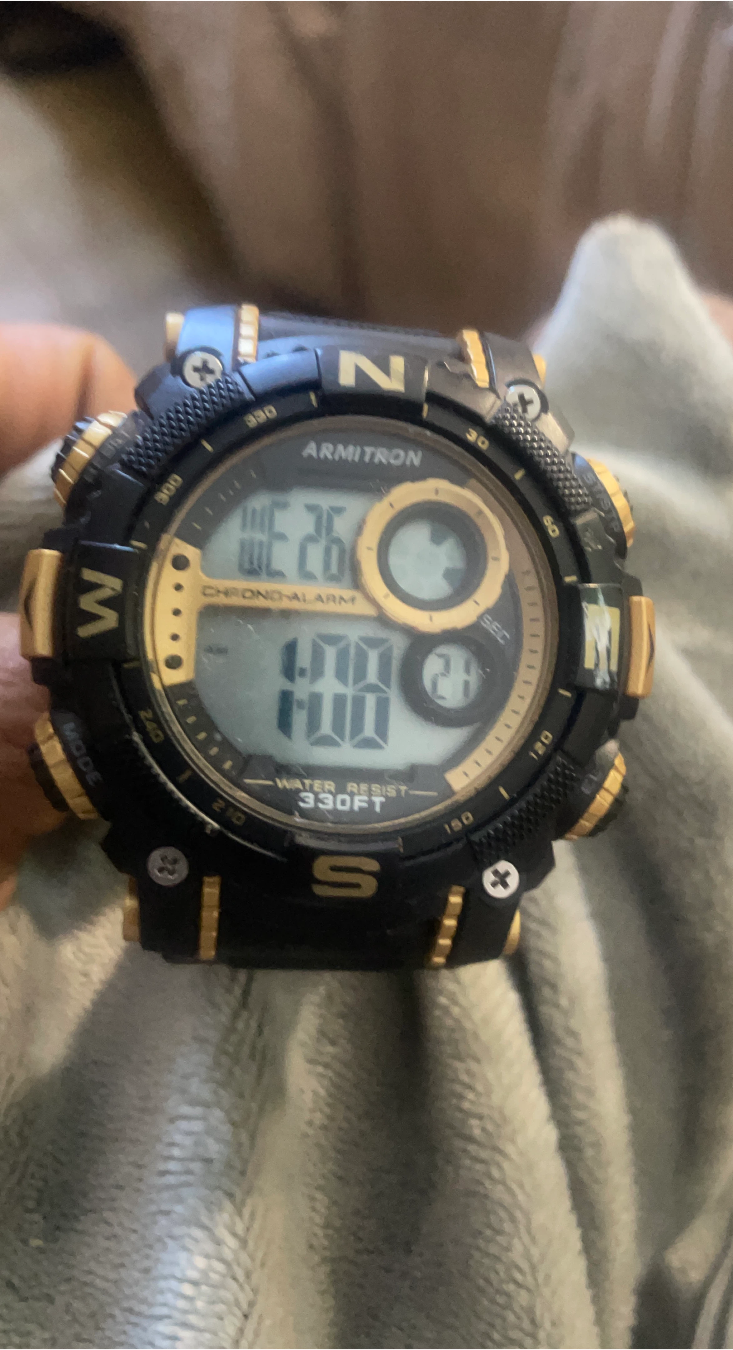 Armitron Digital Watch - Black and Gold