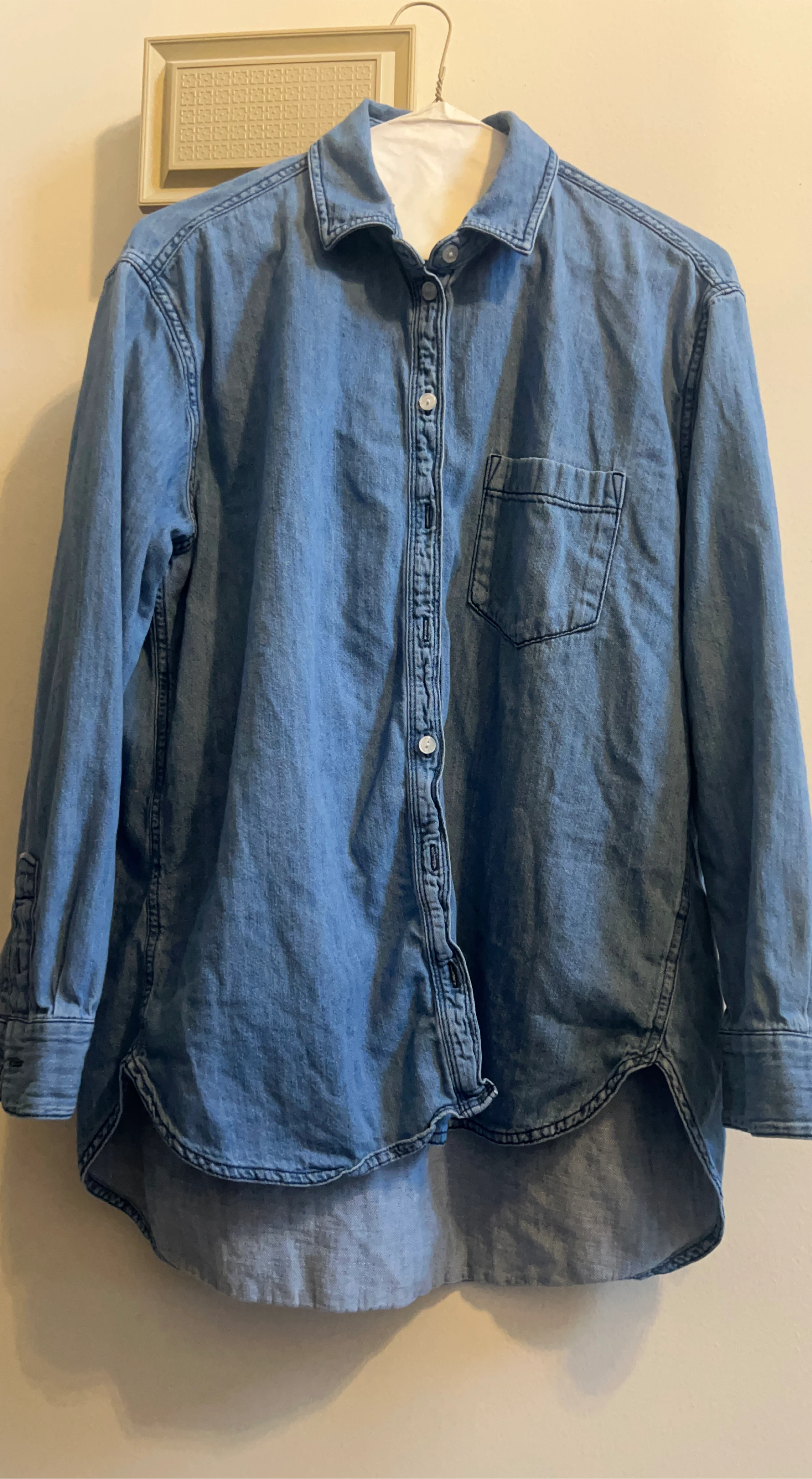 Denim Button-Down Shirt-Old Navr-Med